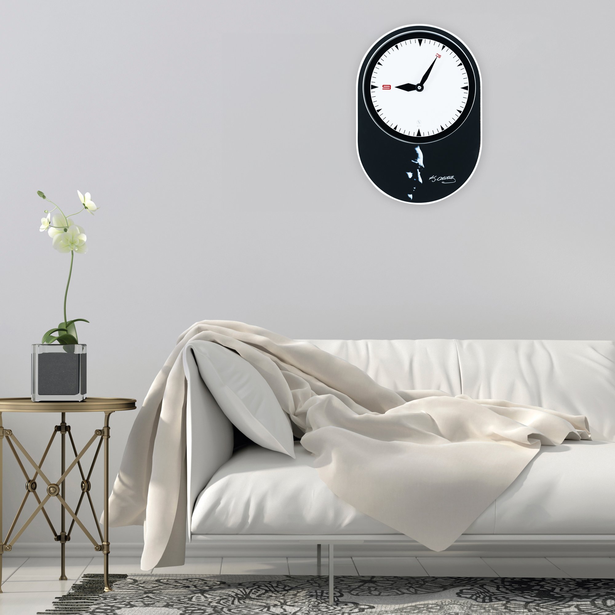 Dolmabahçe Wall Clock 64 CM Patented Magnetic Dial System, Adjustable Hands, Fiberglass and Aluminum Design