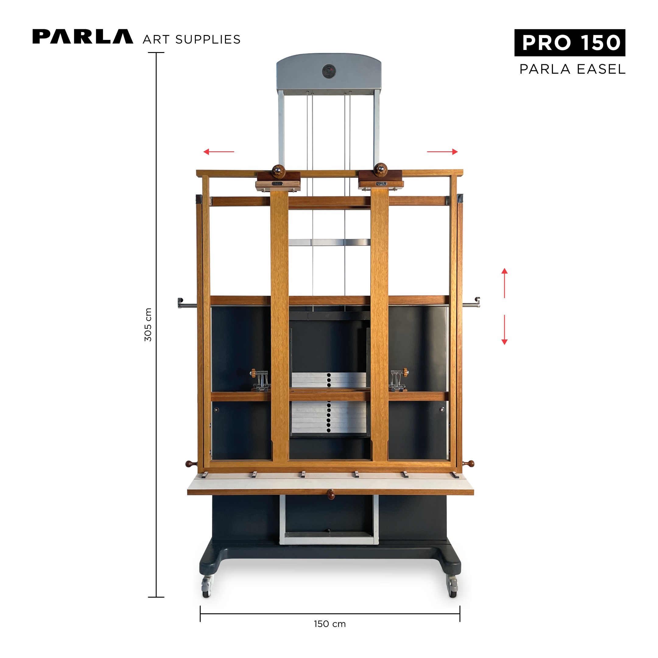 Pro Series Easel 150: Professional Iroko Wooden Portable Special Design Easel Stand for Artists and Museums