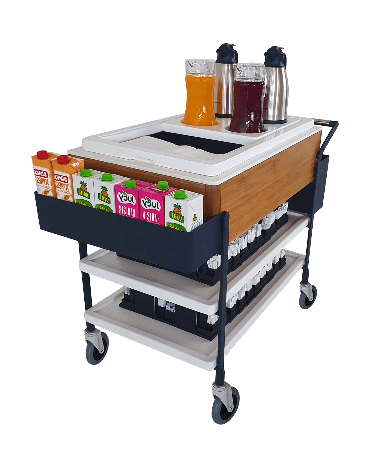 Versatile Serving Trolleys - Stainless Steel, Teak, Fiberglass Multi-Purpose, Meat&Fish, Standard, Classic Serving Trolleys for Indoor/Outdoor Use