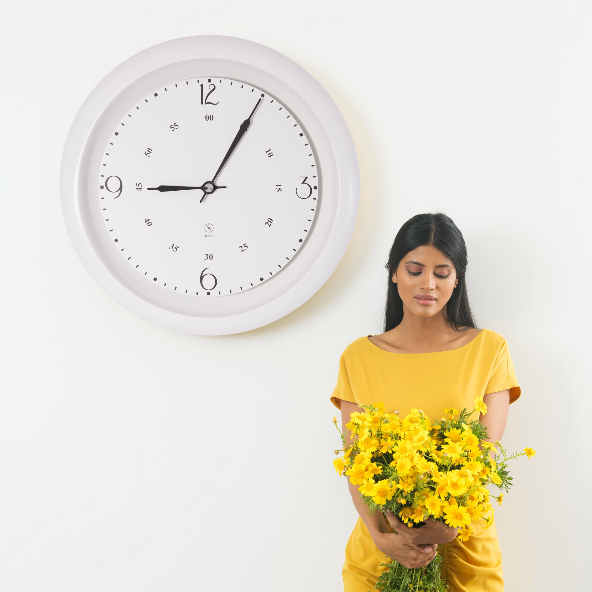 SY Time İbora 70 CM Duvar Saati - 6983 Patentli Manyetik Kadran Sistemi, Ayarlanabilir Kollar, Fiberglas ve Alüminyum Tasarım