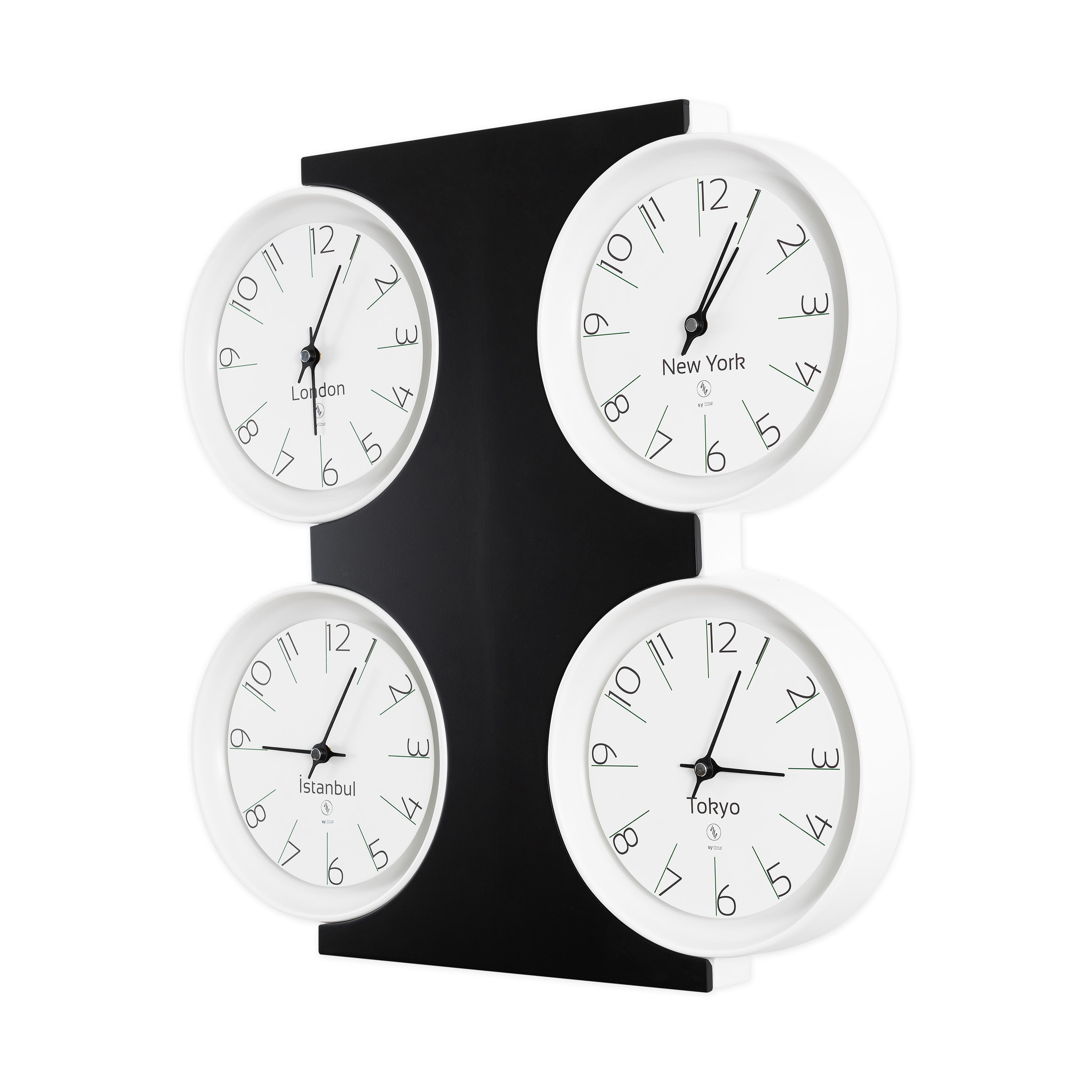 SY Time Avanos Hotel Wall Clock / Reception Clock Patented Magnetic Dial System, Adjustable Hands, Fiberglass and Aluminum Design