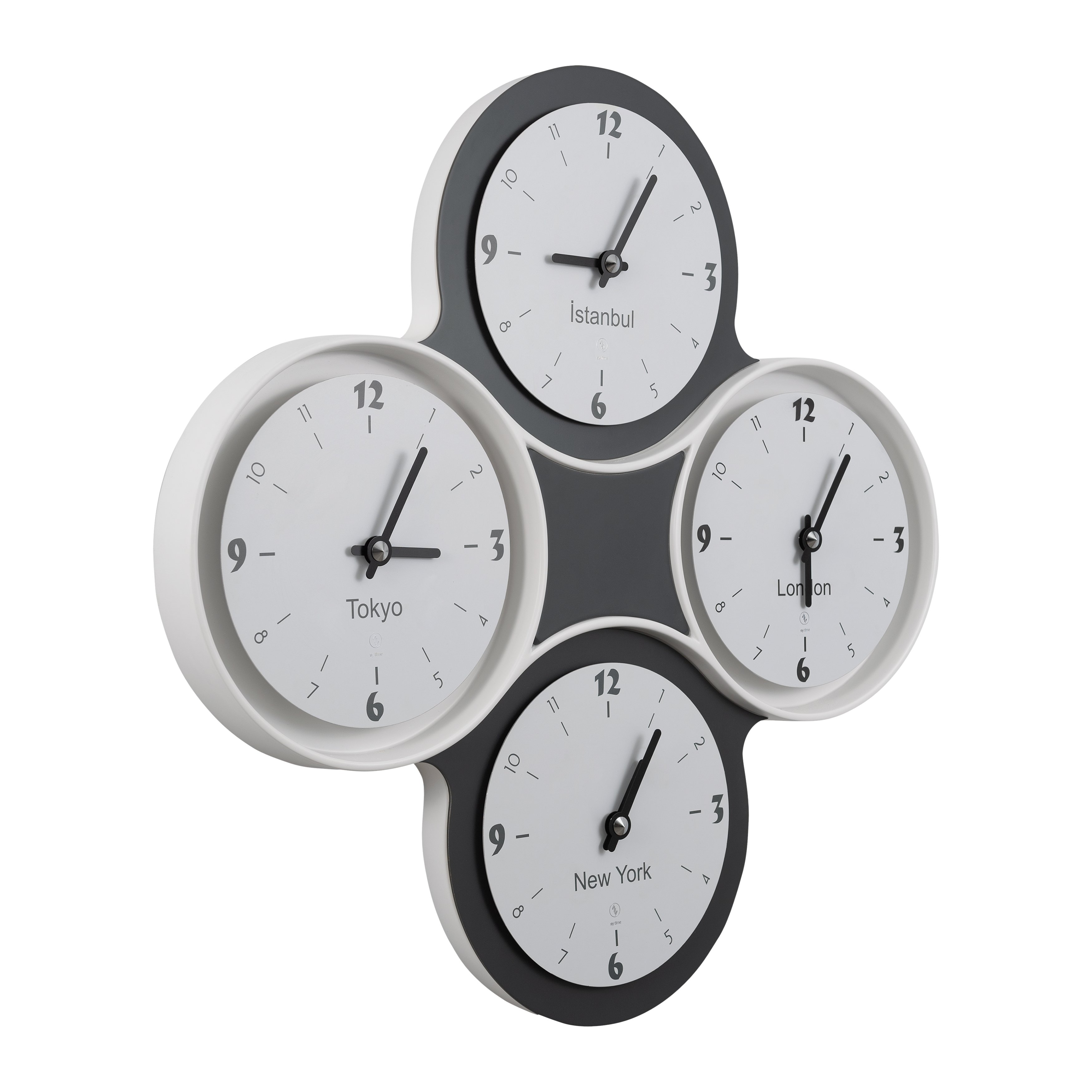 SY Time Alaçatı Hotel Wall Clock / Reception Clock Patented Magnetic Dial System, Adjustable Hands, Fiberglass and Aluminum Design