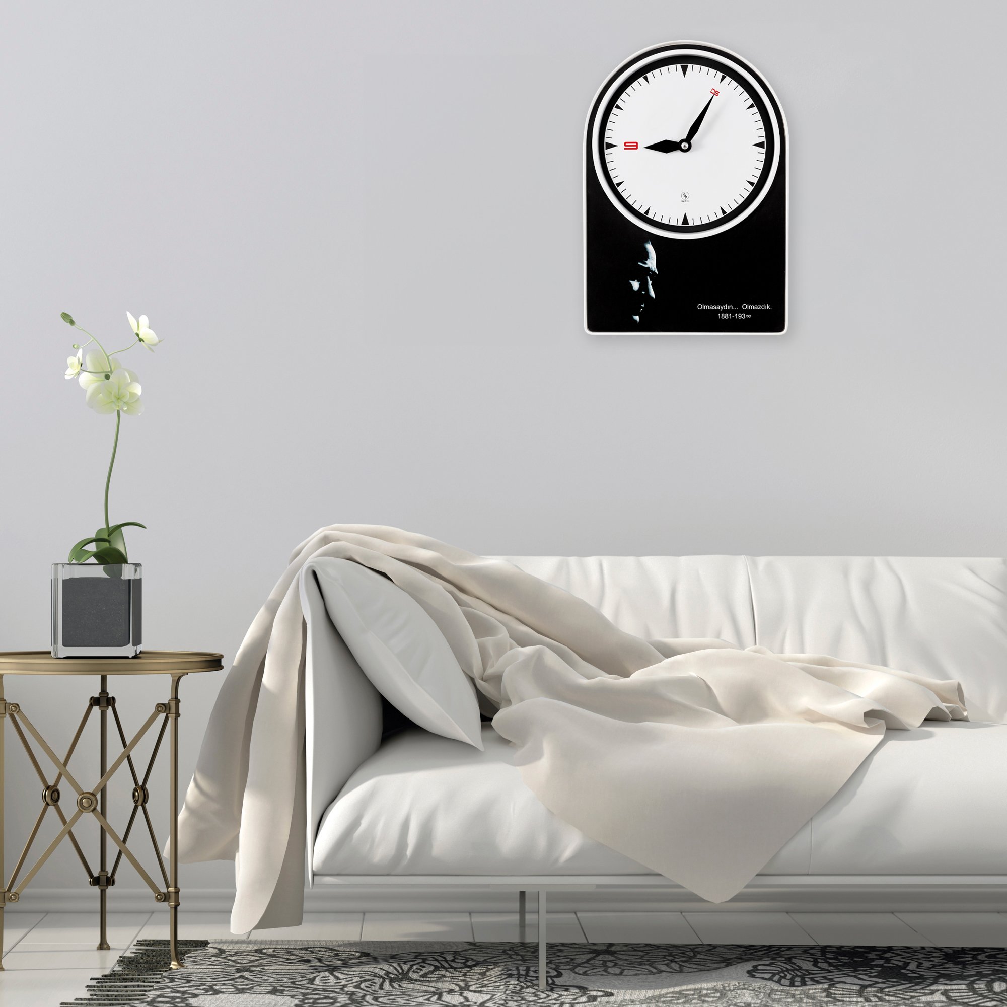 Thessaloniki Wall Clock 64 CM Patented Magnetic Dial System, Adjustable Hands, Fiberglass and Aluminum Design