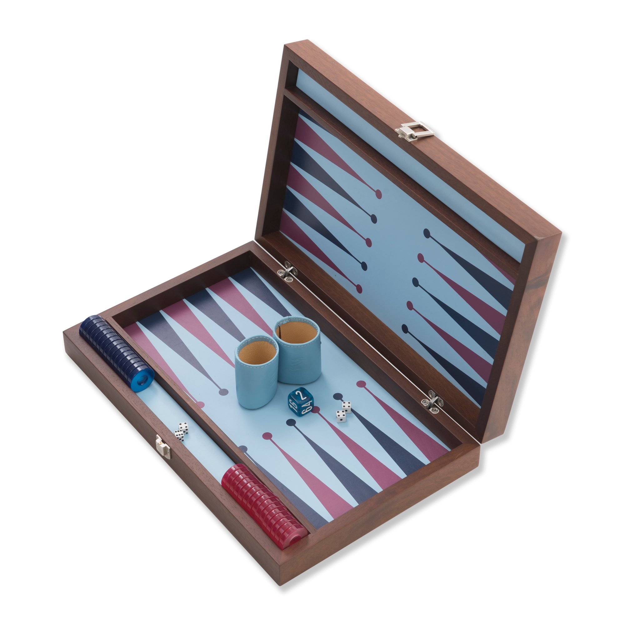 Merba Tavla 32 Handmade Backgammon Set - Personalized Premium with Ultramarine Leather, Custom Name and Logo, High Quality Wooden Board