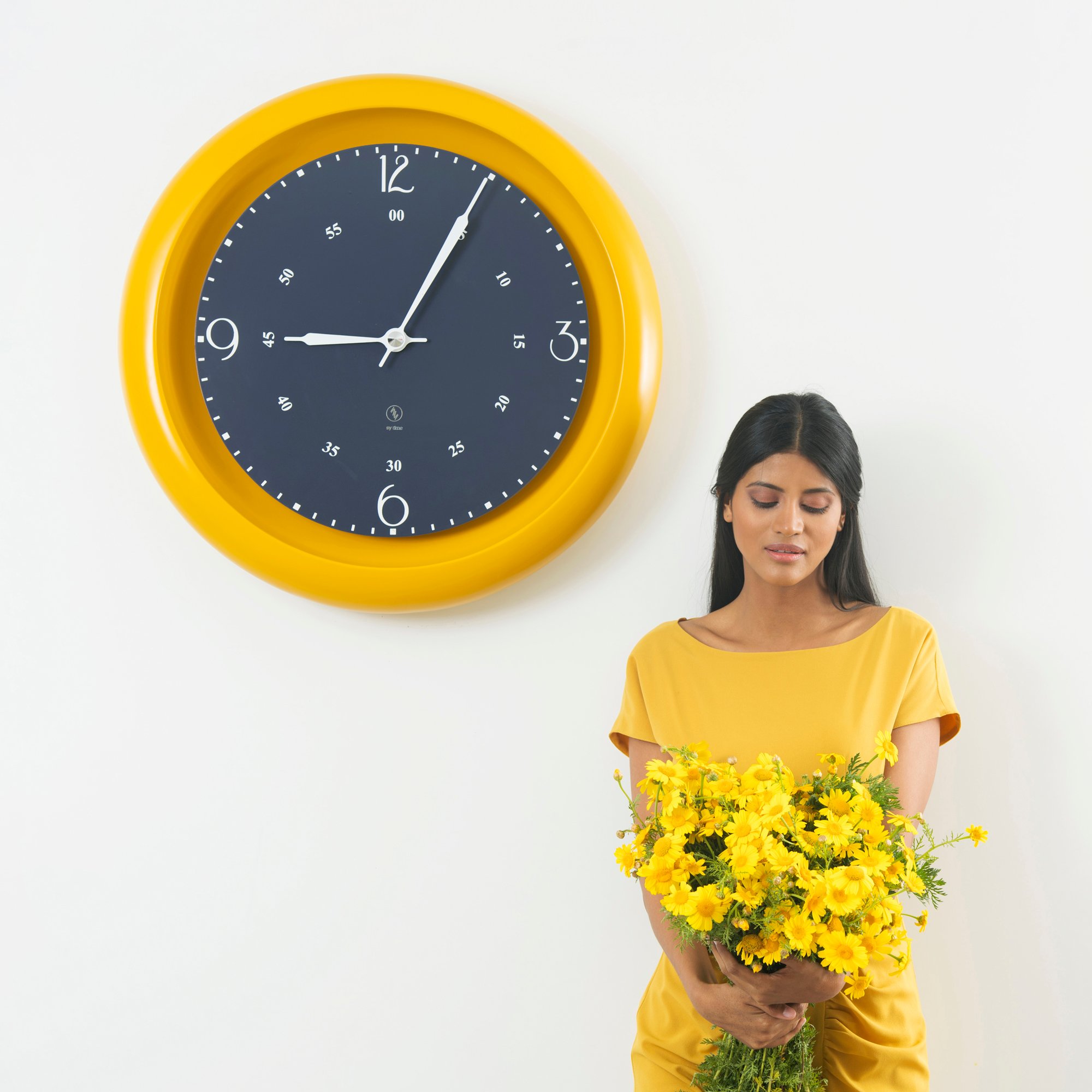 SY Time İbora 70 CM Wall Clock - 6990 Patented Magnetic Dial System, Adjustable Hands, Fiberglass and Aluminum Design