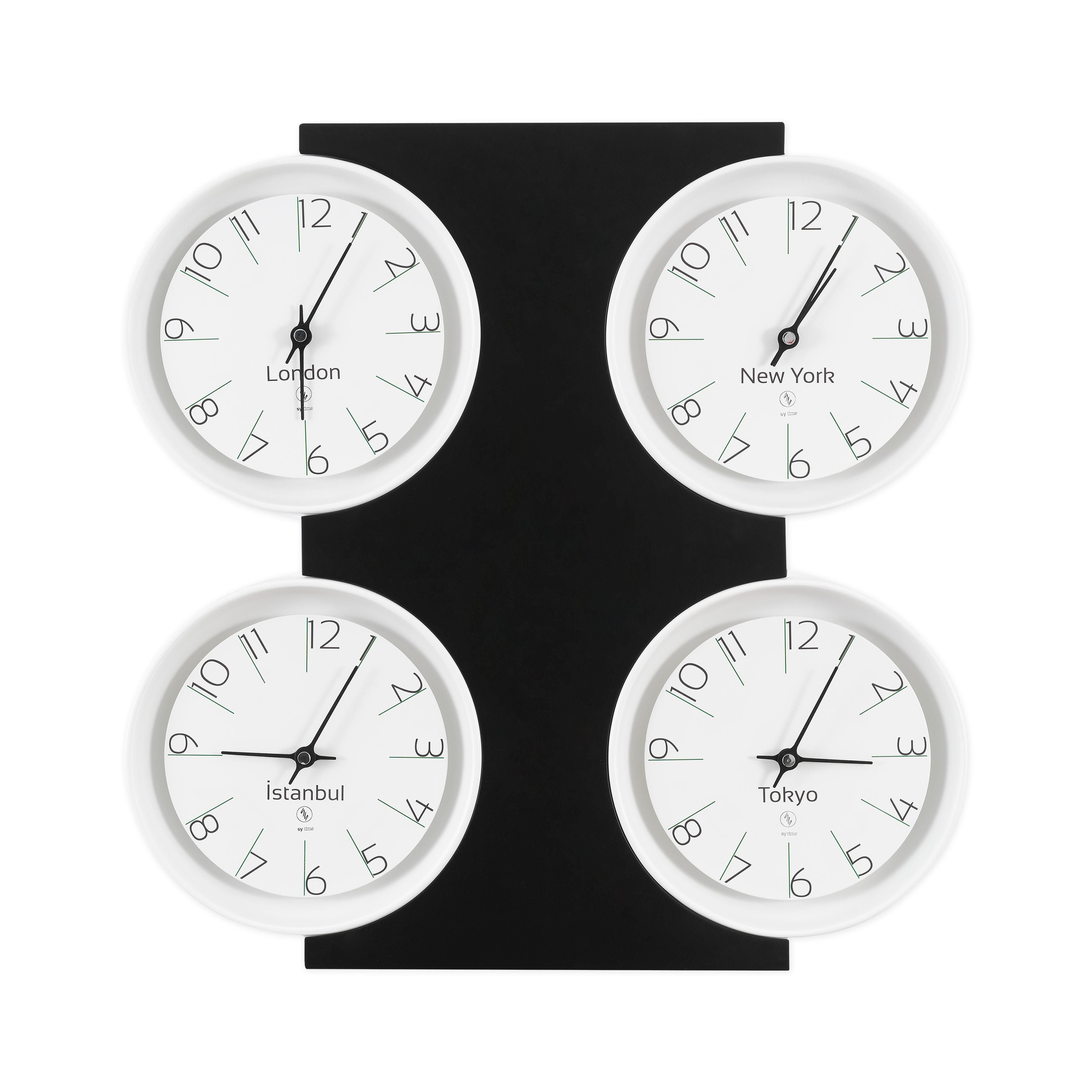 SY Time Avanos Hotel Wall Clock / Reception Clock Patented Magnetic Dial System, Adjustable Hands, Fiberglass and Aluminum Design