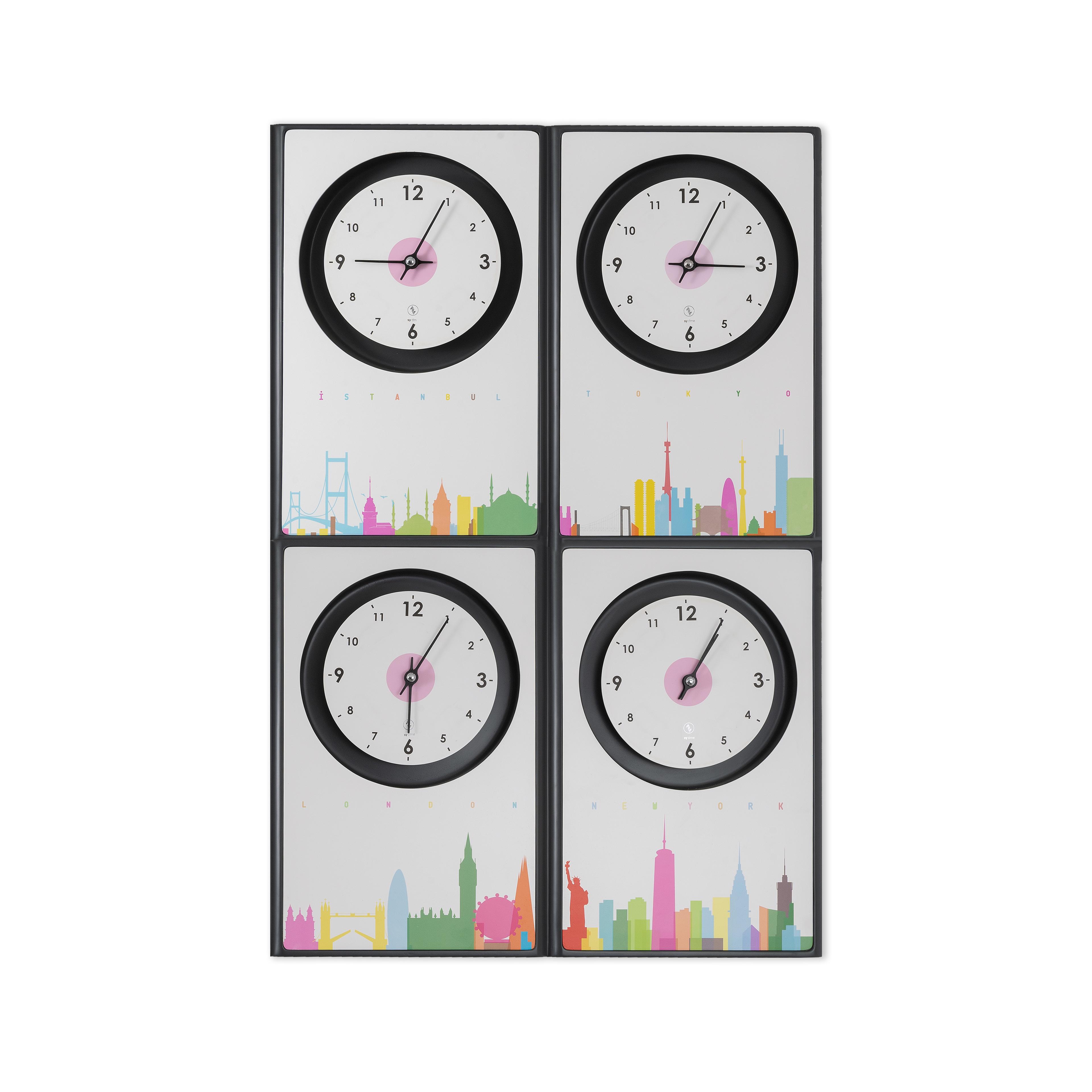 SY Time Söke Hotel Wall Clock / Reception Clock Patented Magnetic Dial System, Adjustable Hands, Fiberglass and Aluminum Design