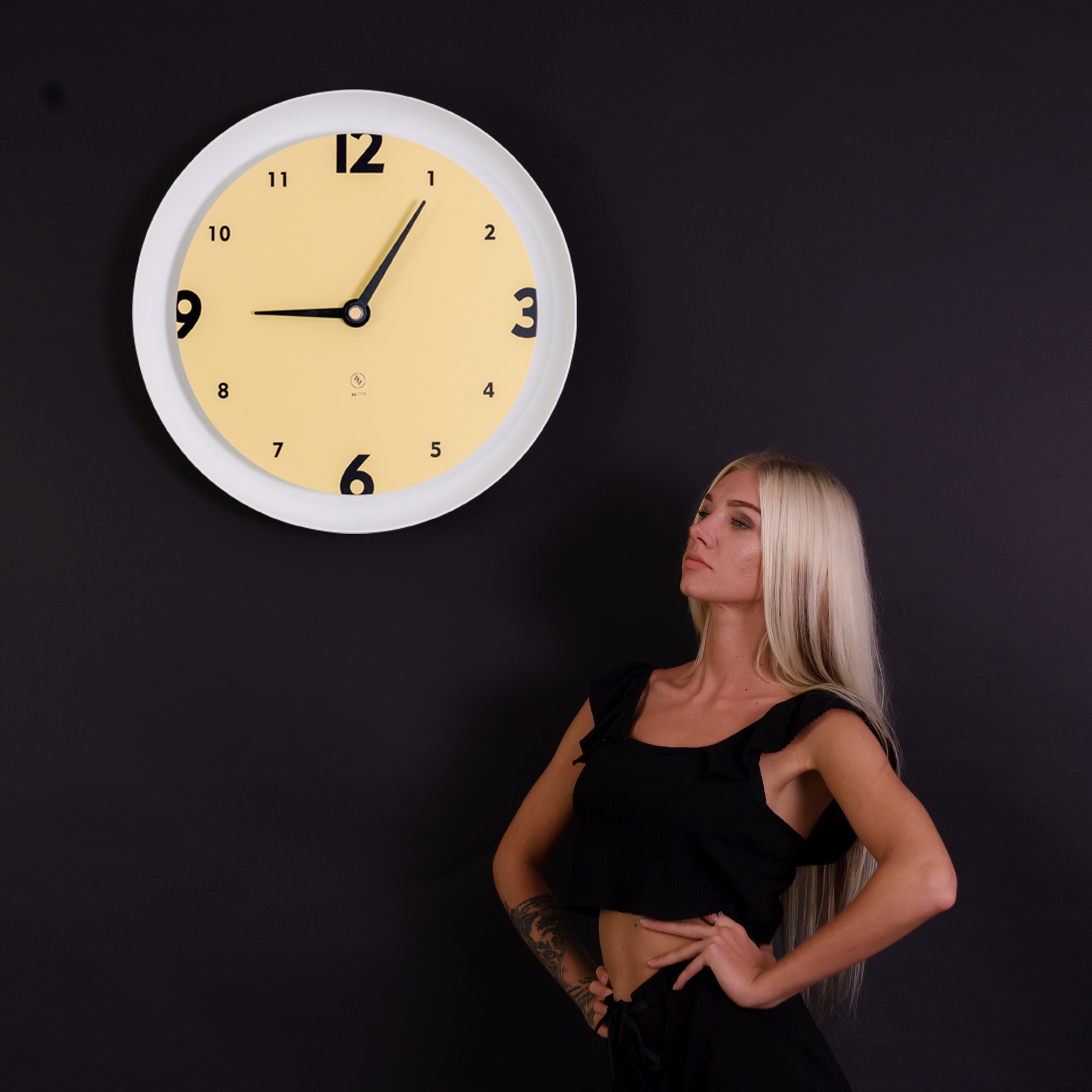 SY Time Myra 60 CM Wall Clock Patented Magnetic Dial System, Adjustable Arms, Fiberglass and Aluminum Design