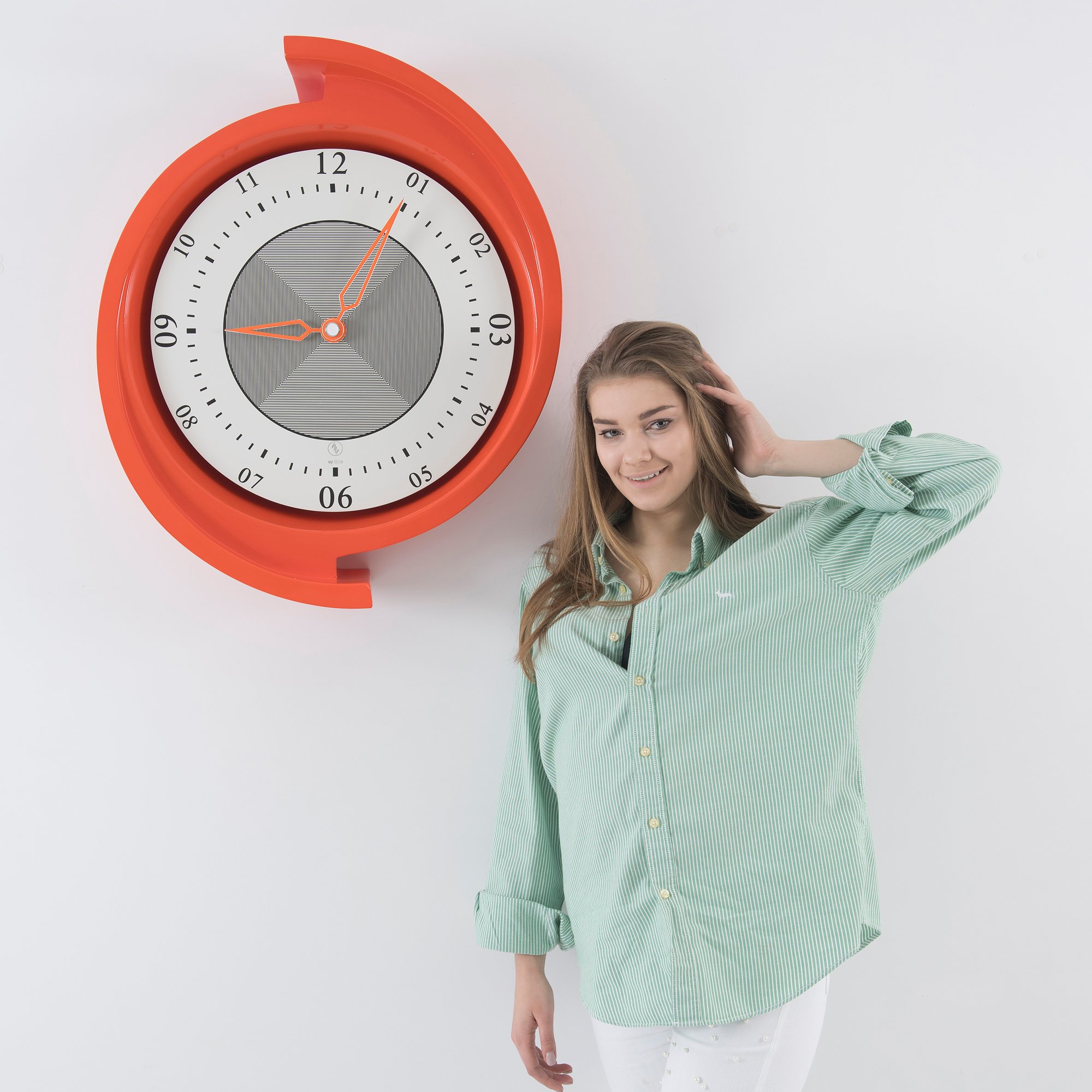 SY Time Pera 80 CM Duvar Saati - 6747 Patentli Manyetik Kadran Sistemi, Ayarlanabilir Kollar, Fiberglas ve Alüminyum Tasarım