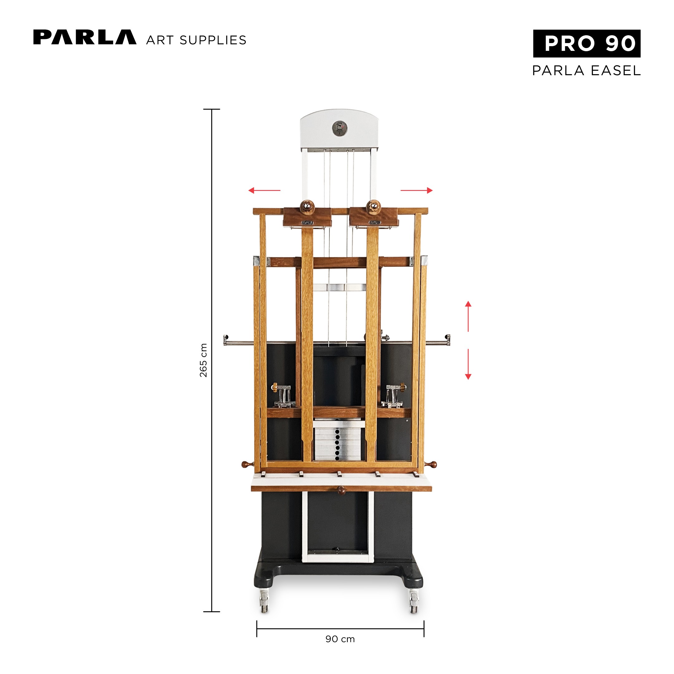 Pro Series Easel 90: Professional Iroko Wooden Portable Special Design Easel Stand for Artists and Museums