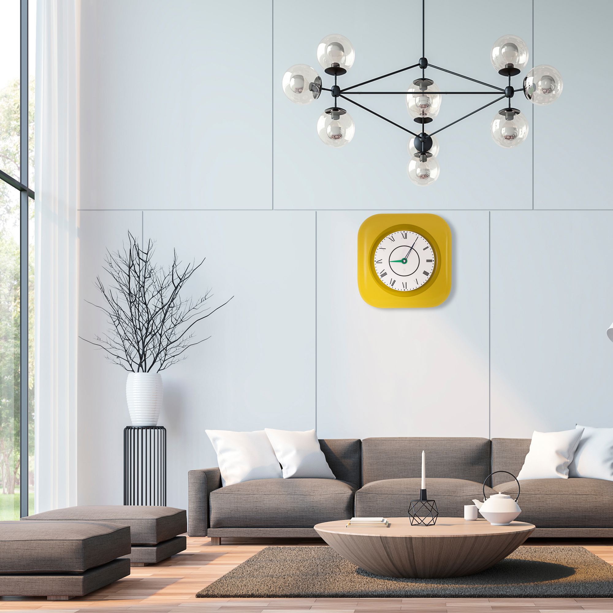 SY Time Knidos 80 CM Duvar Saati - 7188 Patentli Manyetik Kadran Sistemi, Ayarlanabilir Kollar, Fiberglas ve Alüminyum Tasarım