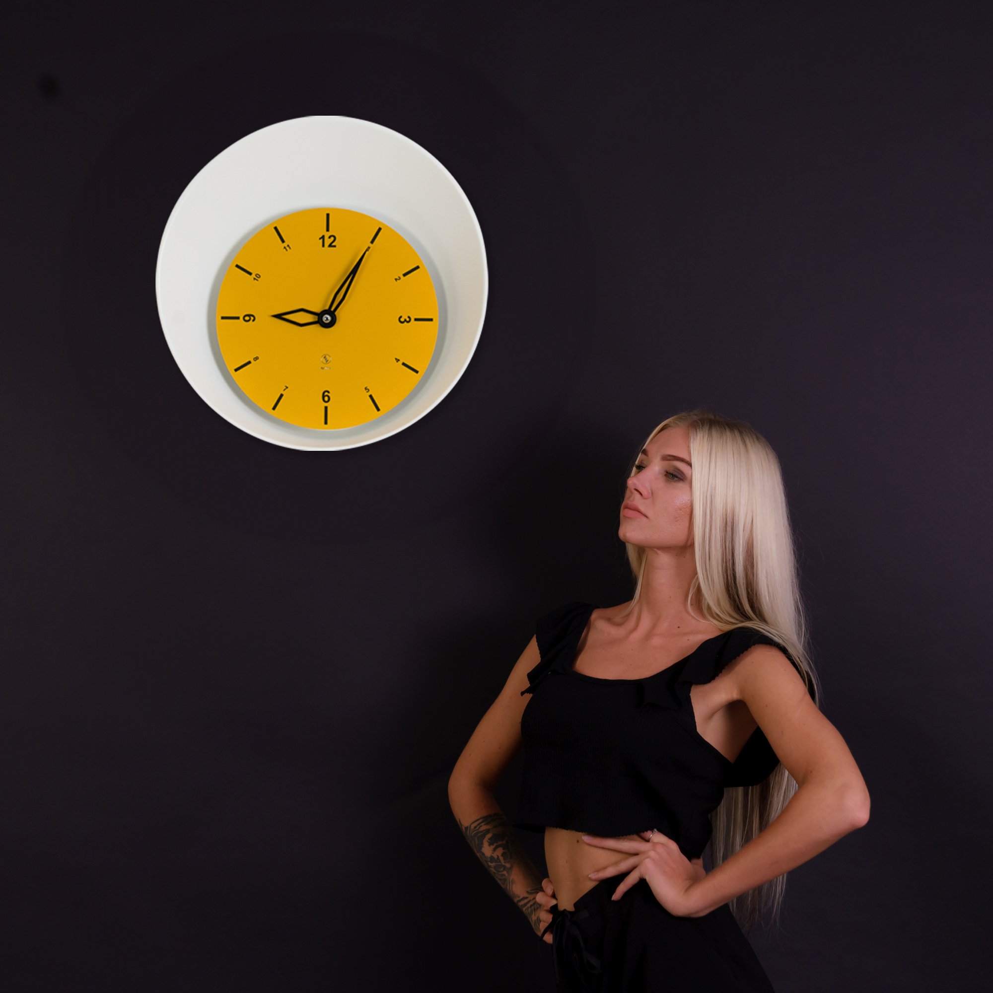 SY Time Termessos 50 CM Duvar Saati - 9557 Patentli Manyetik Kadran Sistemi, Ayarlanabilir Kollar, Fiberglas ve Alüminyum Tasarım