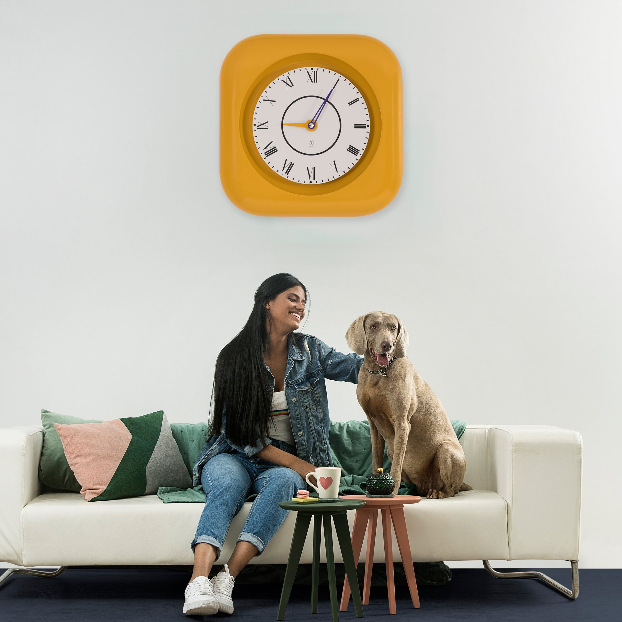 SY Time Knidos 80 CM Duvar Saati - 7188 Patentli Manyetik Kadran Sistemi, Ayarlanabilir Kollar, Fiberglas ve Alüminyum Tasarım