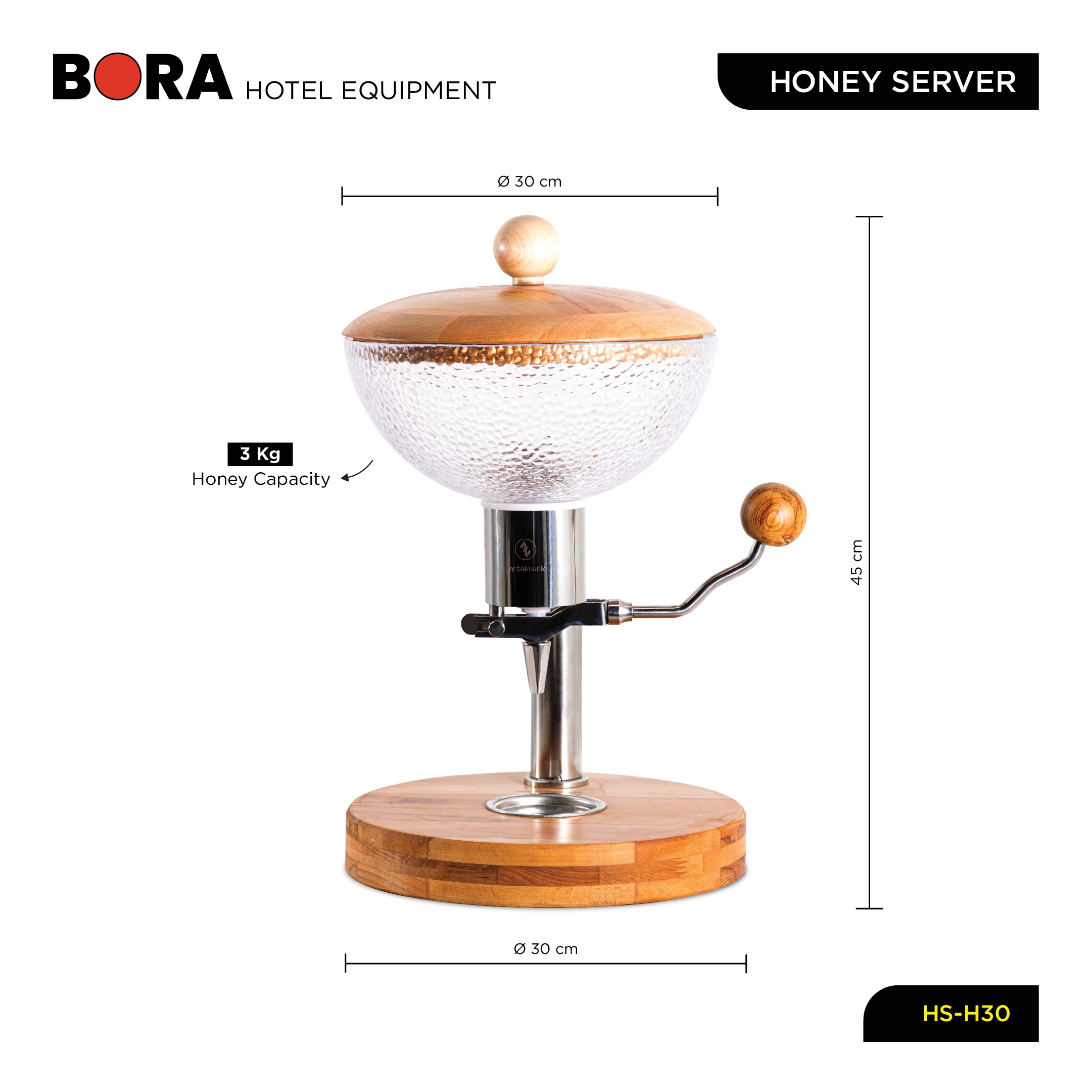 Honey Jar - Special Design Honey Server for Home, Hotel and Restaurant, Dispenses 10g Honey, Stylish, Durable - Balmatik