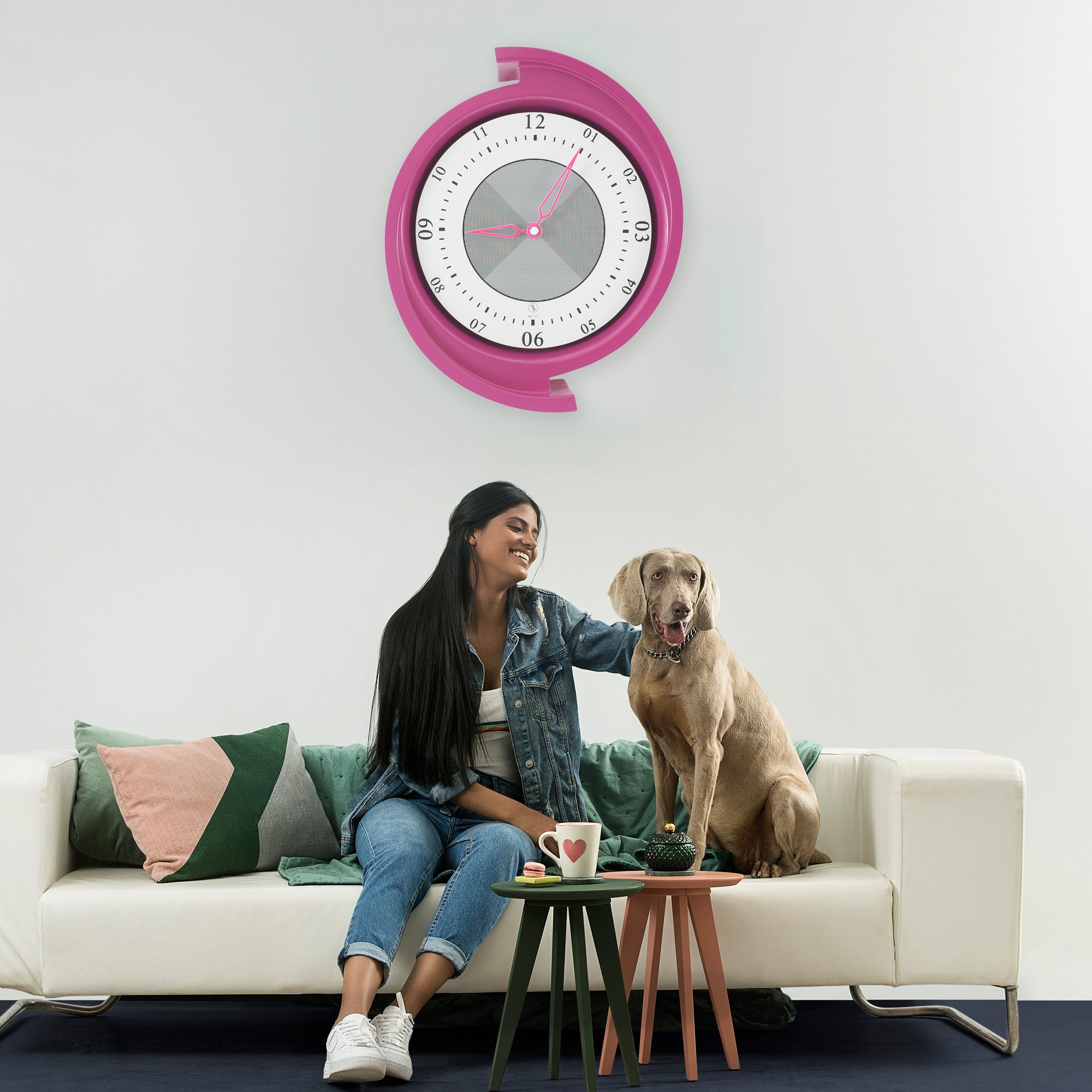 SY Time Pera 80 CM Duvar Saati - 6761 Patentli Manyetik Kadran Sistemi, Ayarlanabilir Kollar, Fiberglas ve Alüminyum Tasarım