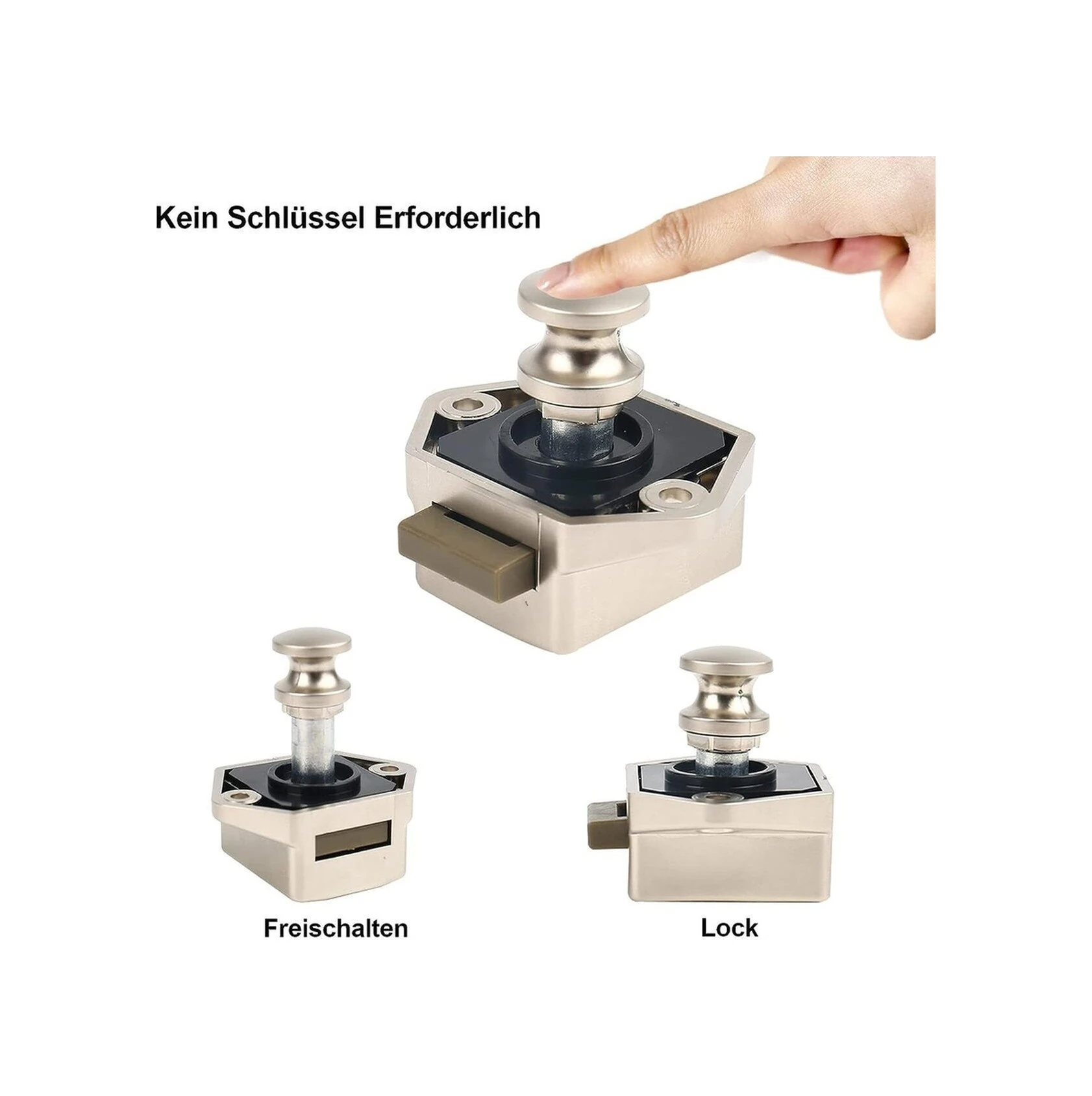 12 Adet Basmalı Kapı Kilidi, Anahtarsız Dolap Basmalı Düğme Düğme Kilit Karavan Van Yat Çekmece