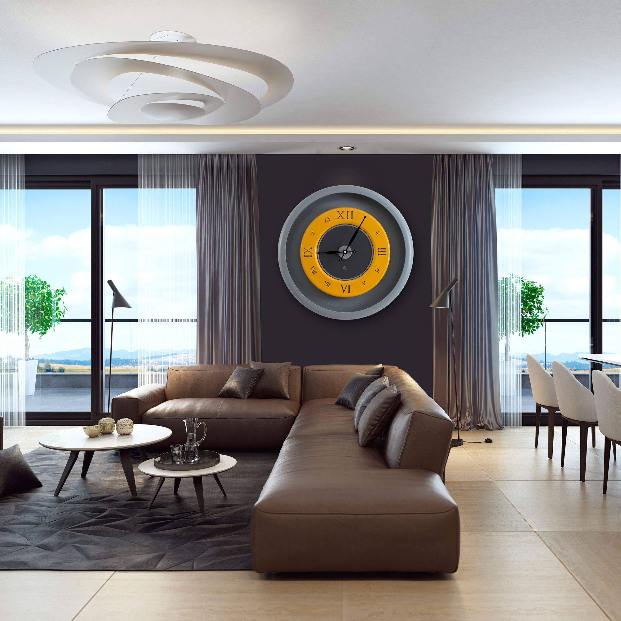 SY Time Zeugma 120 CM Wall Clock Patented Magnetic Dial System, Adjustable Hands, Fiberglass and Aluminum Design