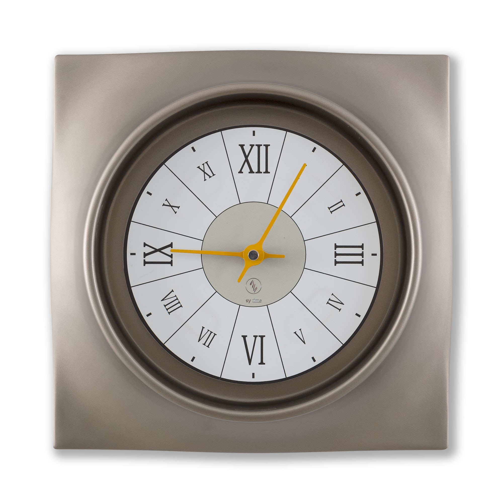 SY Time Avşa 40 CM Wall Clock Patented Magnetic Dial System, Adjustable Hands, Fiberglass and Aluminum Design - Topaz Yellow-Metallic