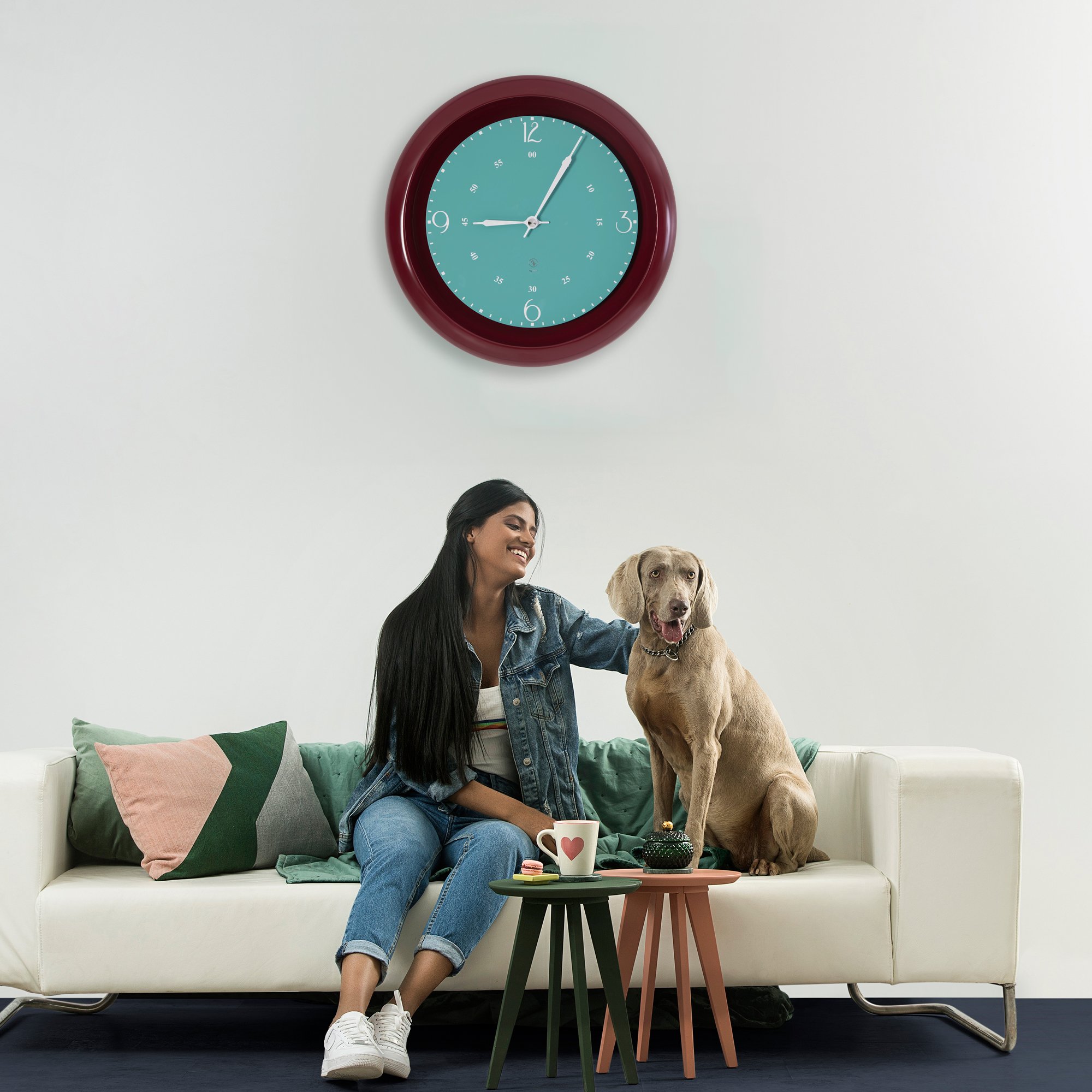 SY Time İbora 70 CM Wall Clock - 7027 Patented Magnetic Dial System, Adjustable Hands, Fiberglass and Aluminum Design