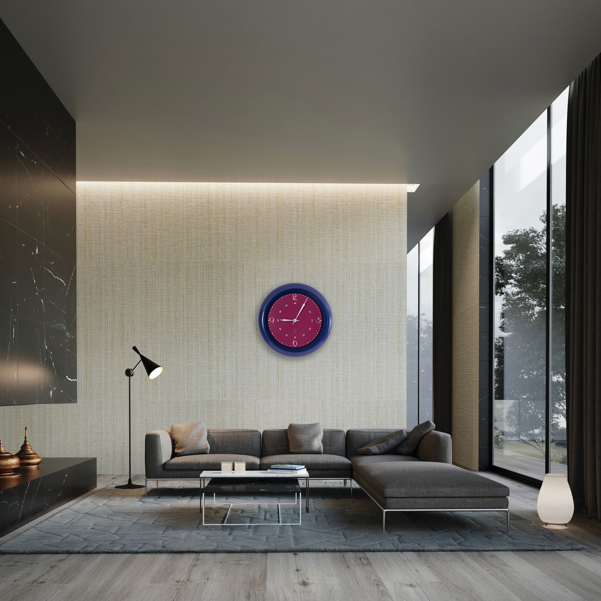SY Time İbora 70 CM Duvar Saati - 7003 Patentli Manyetik Kadran Sistemi, Ayarlanabilir Kollar, Fiberglas ve Alüminyum Tasarım
