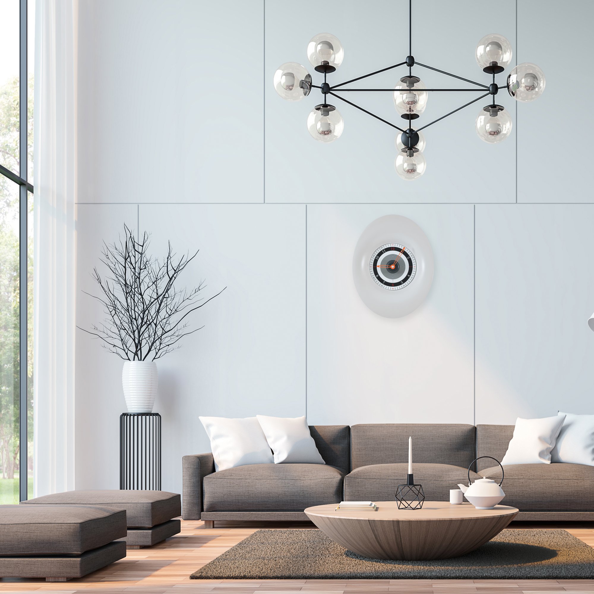 SY Time Demre 90 CM Wall Clock Patented Magnetic Dial System, Adjustable Hands, Fiberglass and Aluminum Design