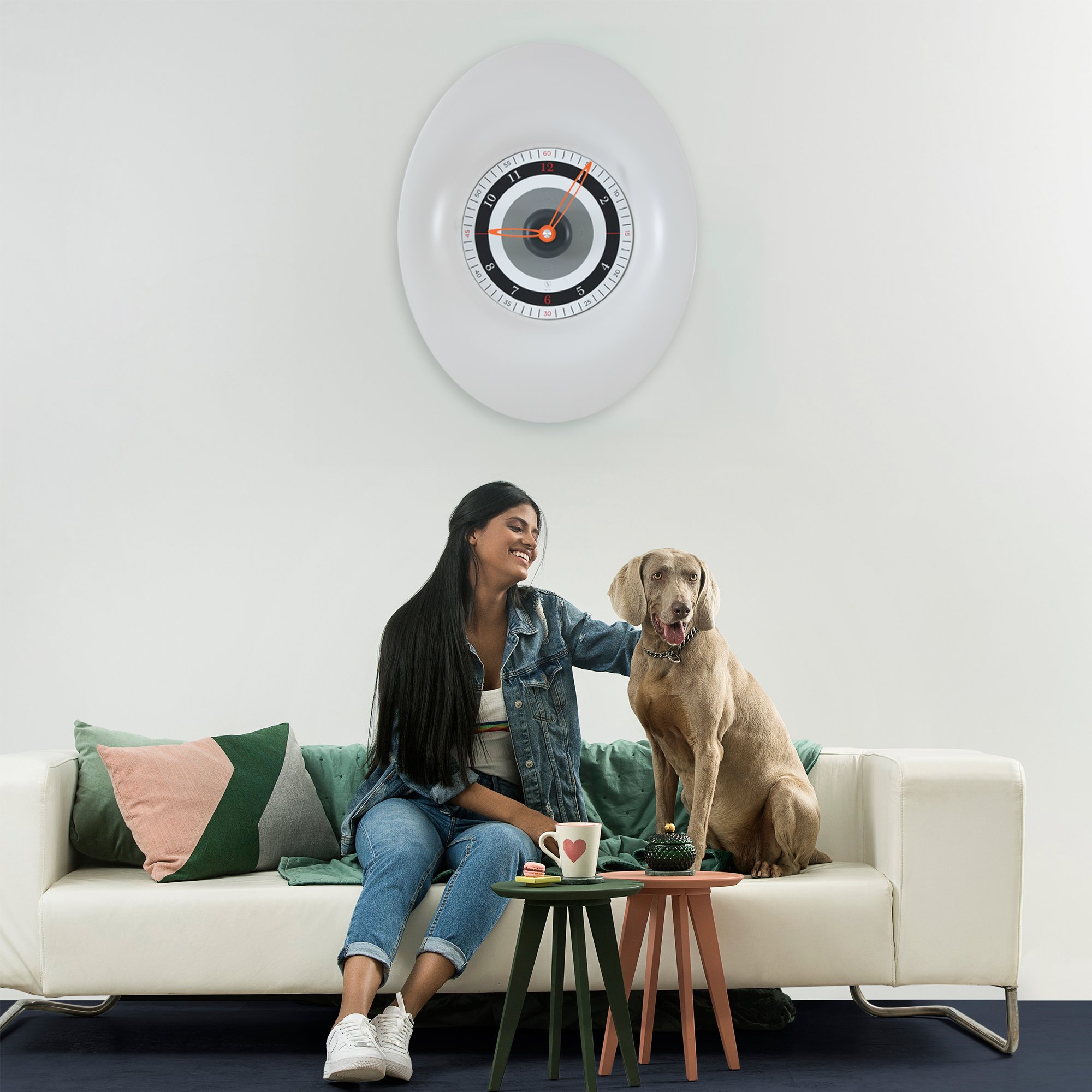 SY Time Demre 90 CM Wall Clock Patented Magnetic Dial System, Adjustable Hands, Fiberglass and Aluminum Design