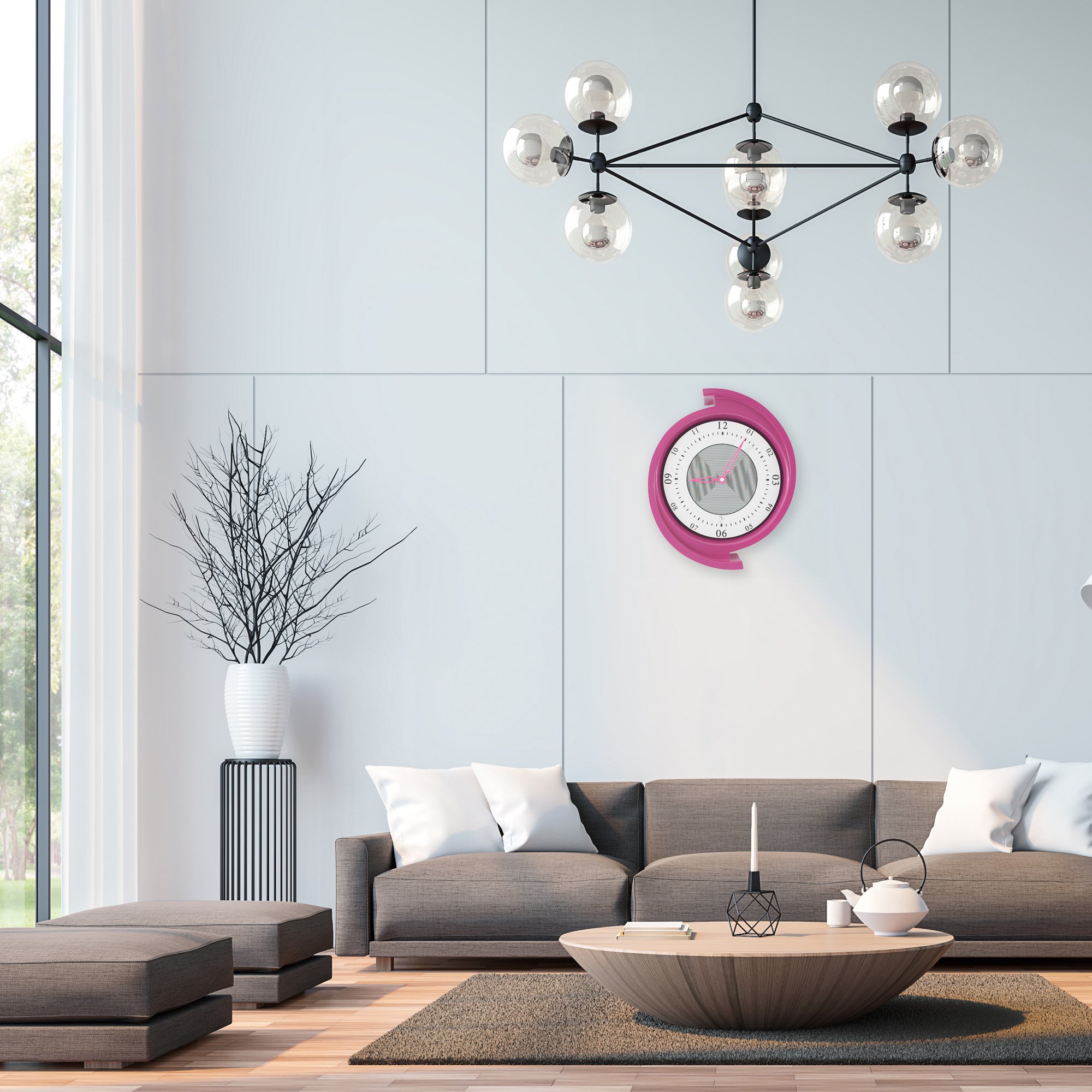SY Time Pera 80 CM Duvar Saati - 6761 Patentli Manyetik Kadran Sistemi, Ayarlanabilir Kollar, Fiberglas ve Alüminyum Tasarım