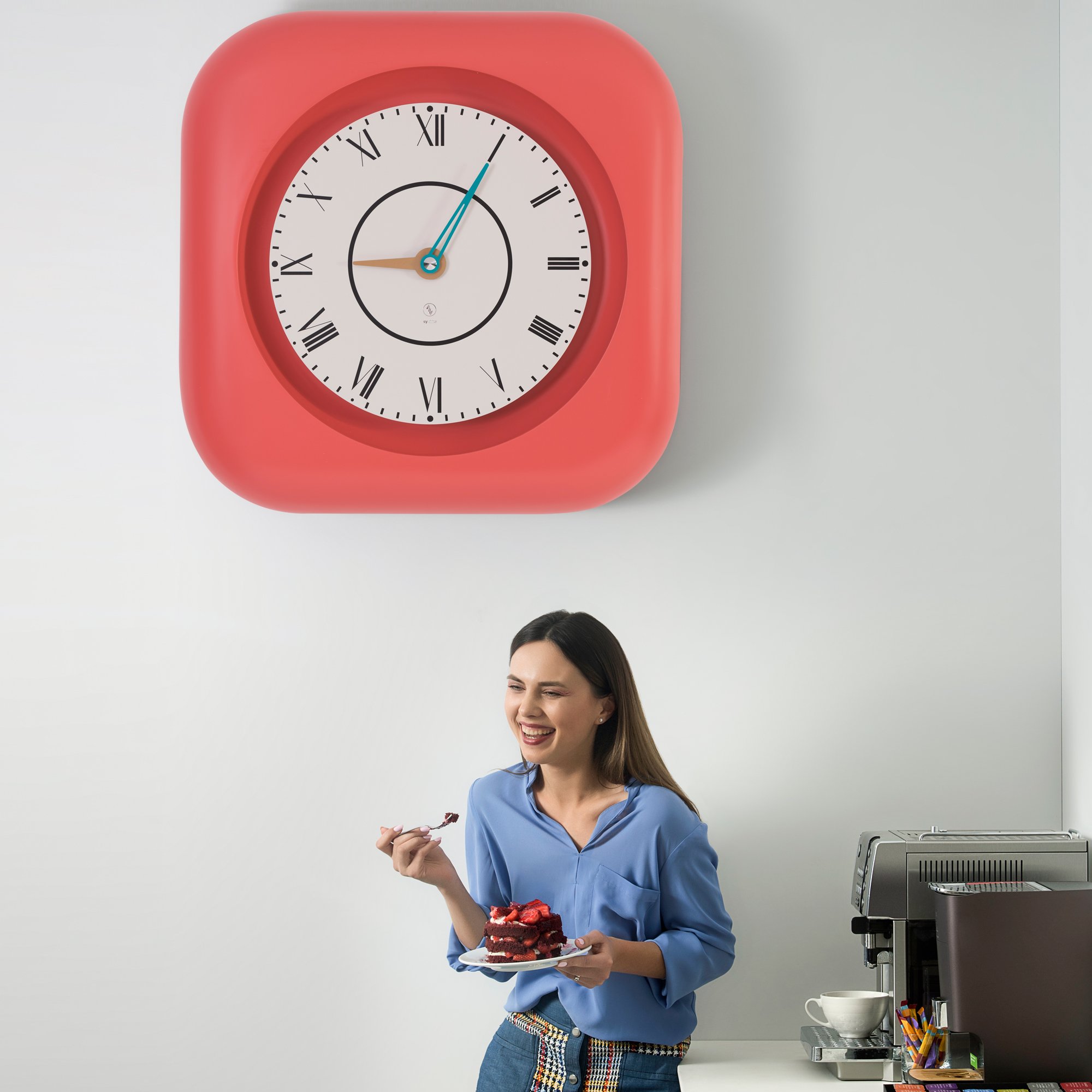 SY Time Knidos 80 CM Duvar Saati - 7164 Patentli Manyetik Kadran Sistemi, Ayarlanabilir Kollar, Fiberglas ve Alüminyum Tasarım