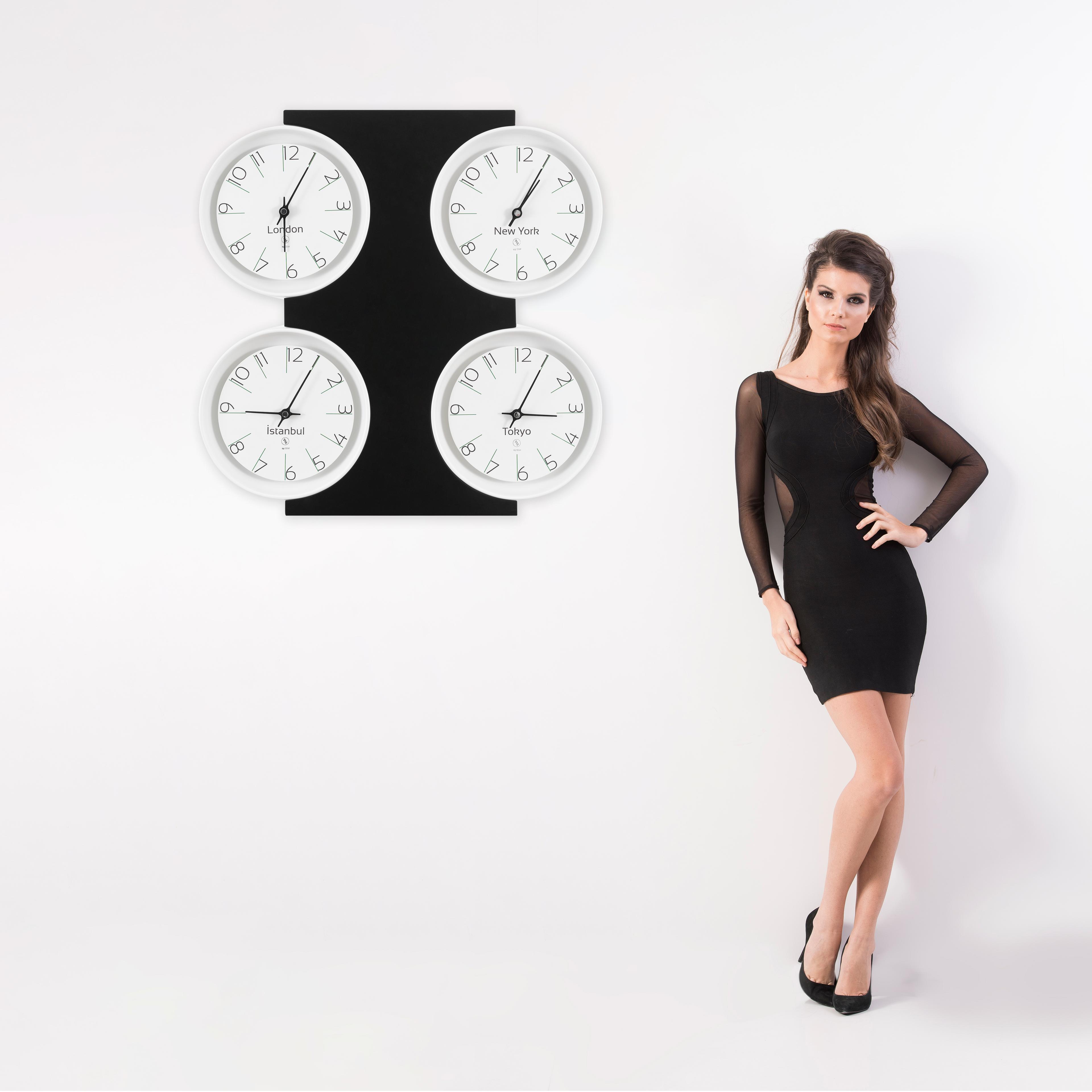 SY Time Avanos Hotel Wall Clock / Reception Clock Patented Magnetic Dial System, Adjustable Hands, Fiberglass and Aluminum Design