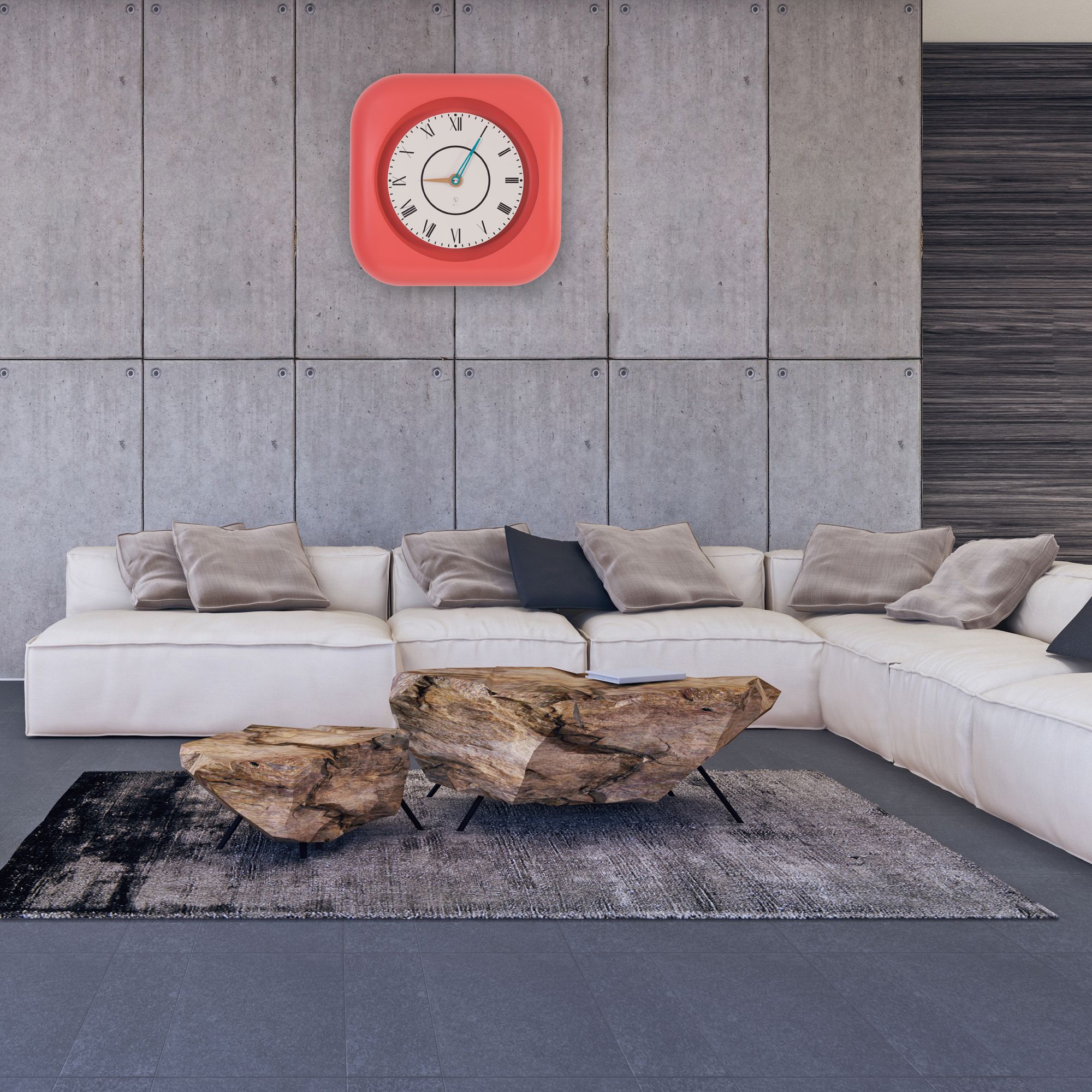 SY Time Knidos 80 CM Duvar Saati - 7164 Patentli Manyetik Kadran Sistemi, Ayarlanabilir Kollar, Fiberglas ve Alüminyum Tasarım