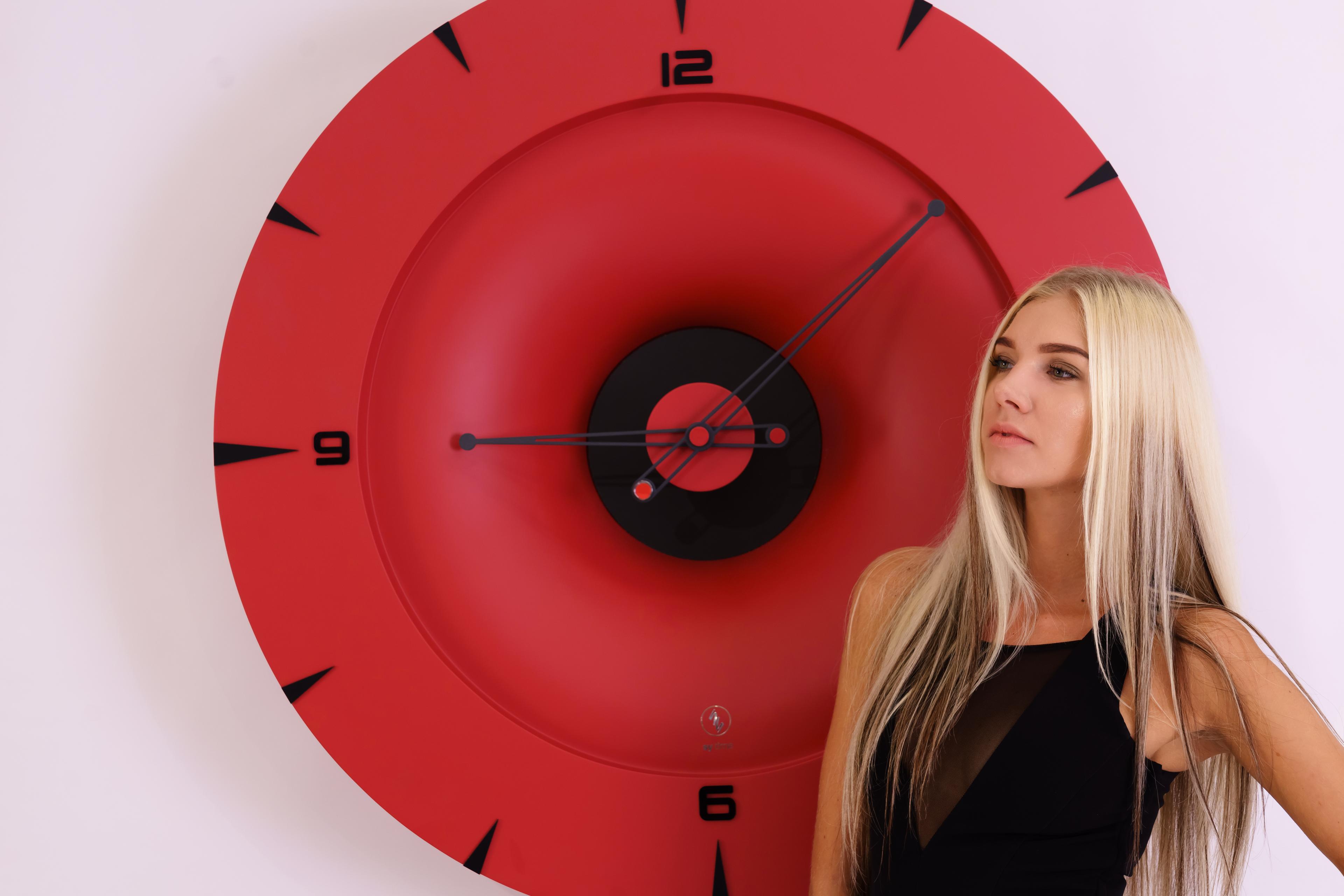 SY Time Efes 100 CM Wall Clock Patented Magnetic Dial System, Adjustable Hands, Fiberglass and Aluminum Design