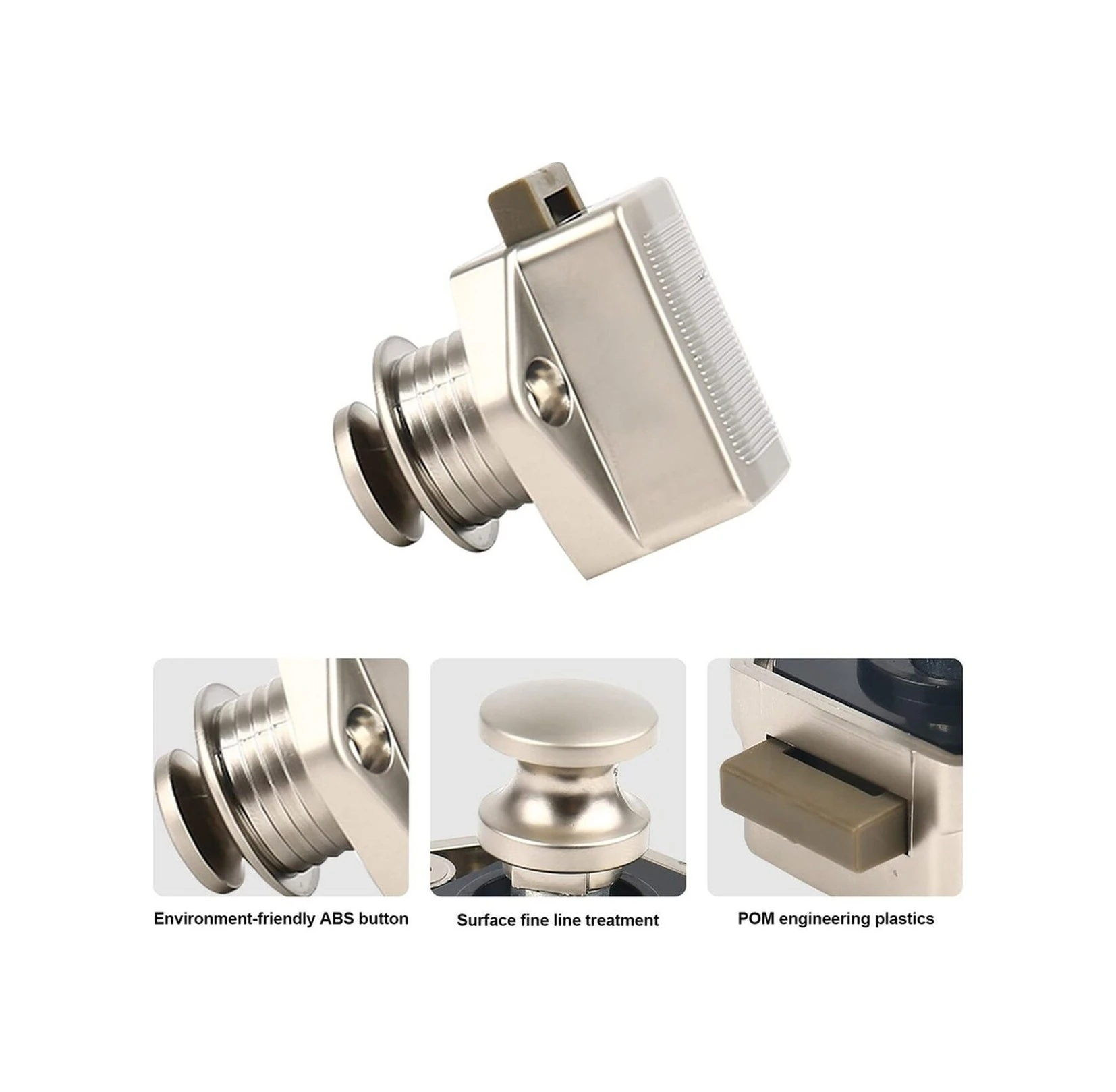 12 Adet Basmalı Kapı Kilidi, Anahtarsız Dolap Basmalı Düğme Düğme Kilit Karavan Van Yat Çekmece