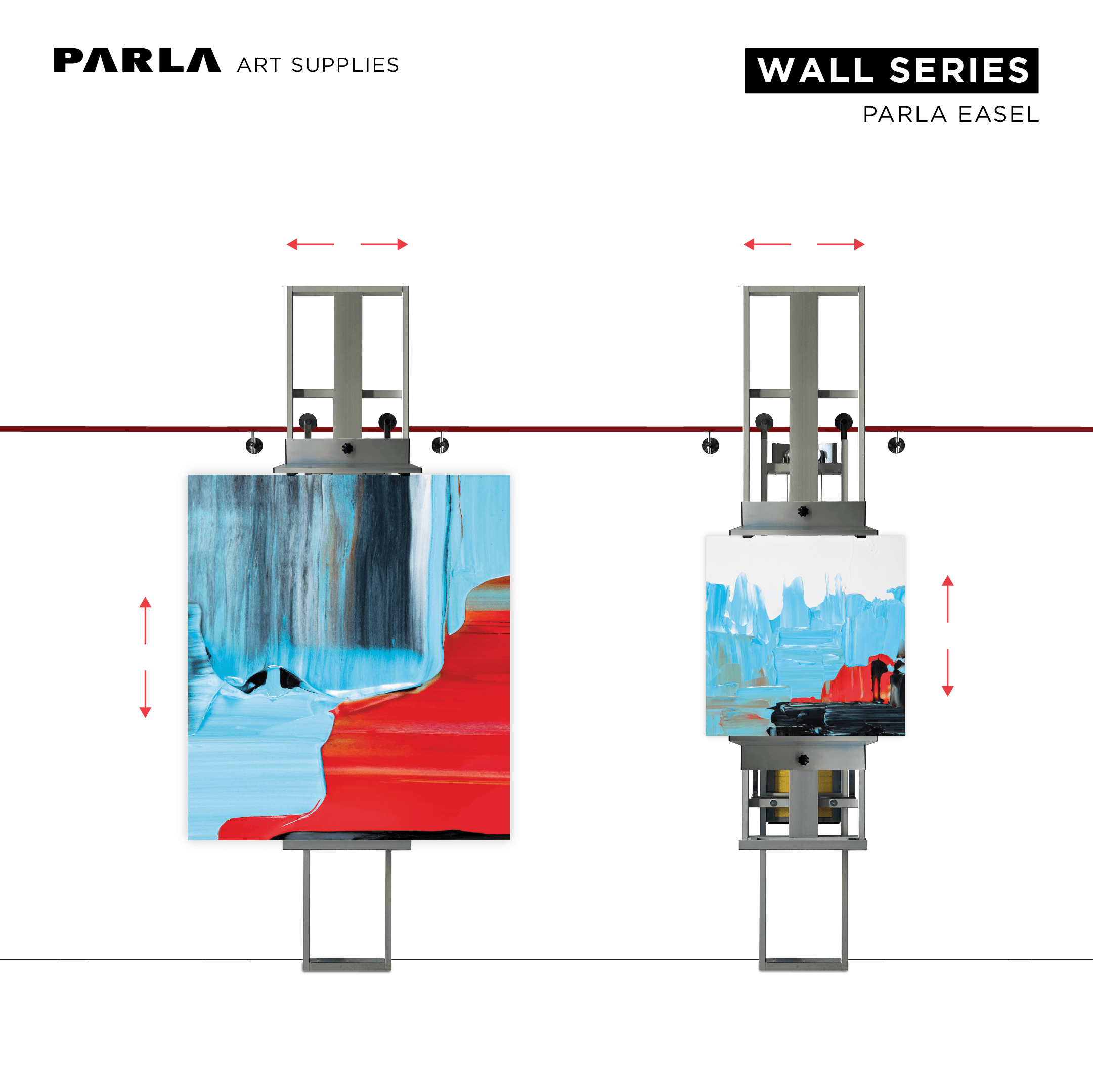 Wall Series Easels: Professional Aluminum Portable Custom Design Easel Stand for Artists and Museums