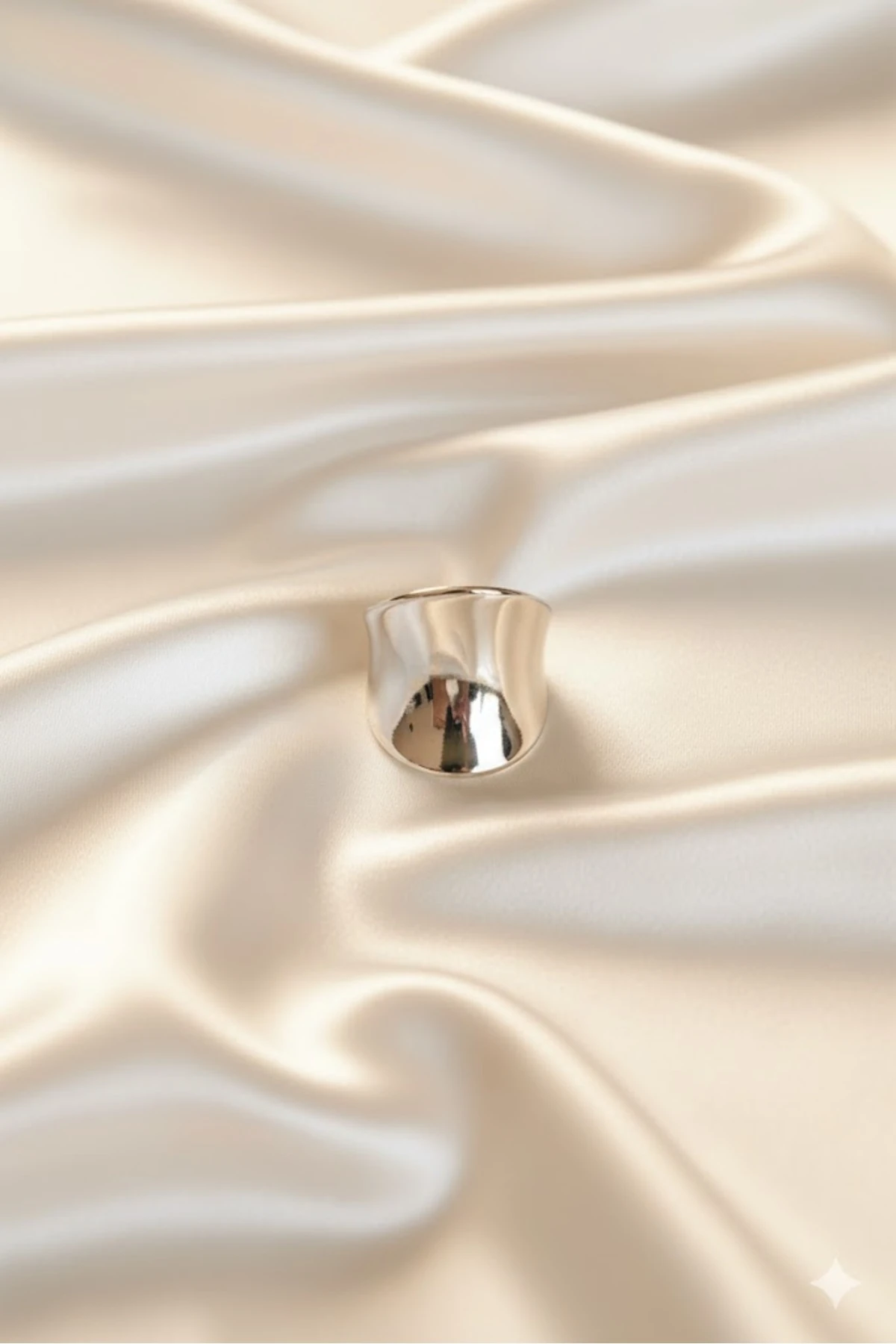 Ayarlanabilir Yüzük Gold Renk Kavisli Ayna | Şık ve Dayanıklı Takı, Aksesuar