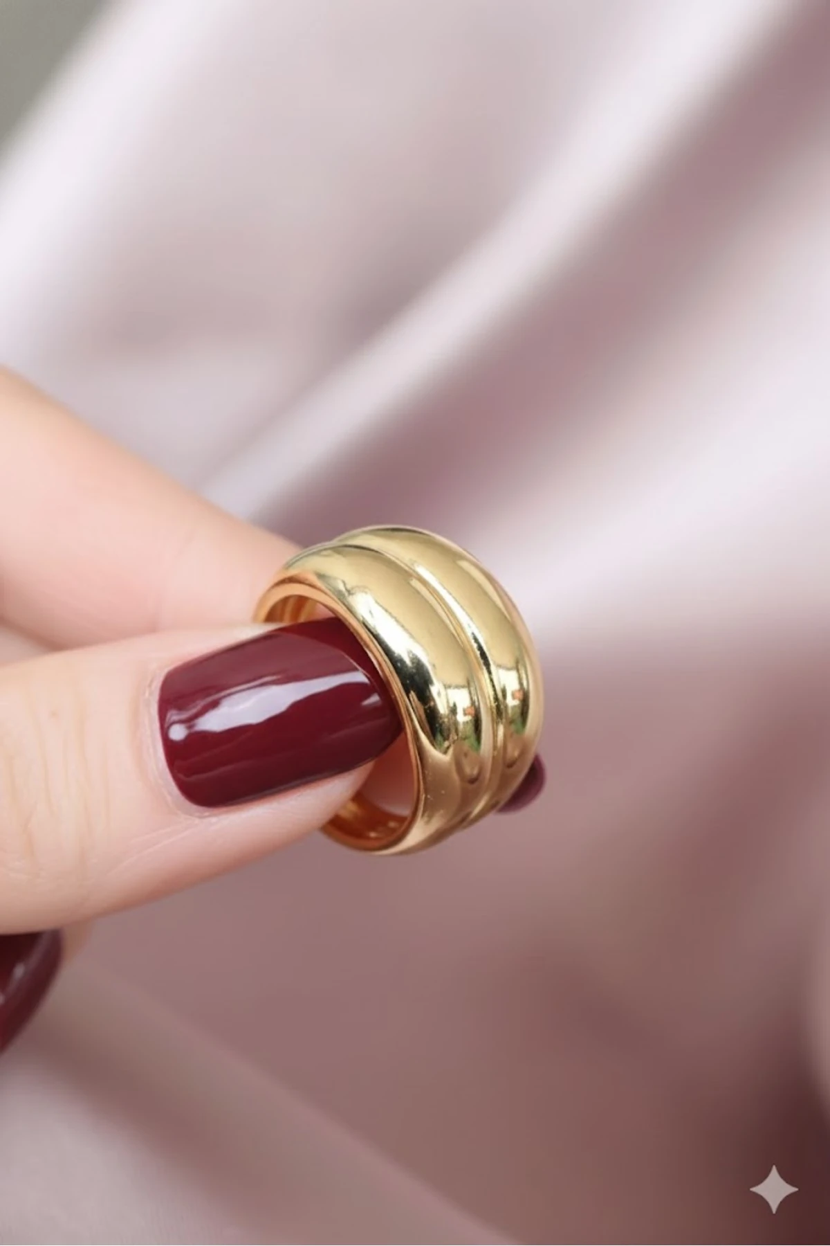 Metal Ayarlanabilir Gold Renk Ayarlamalı Kadın Yüzük | Şık ve Dayanıklı Takı, Aksesuar