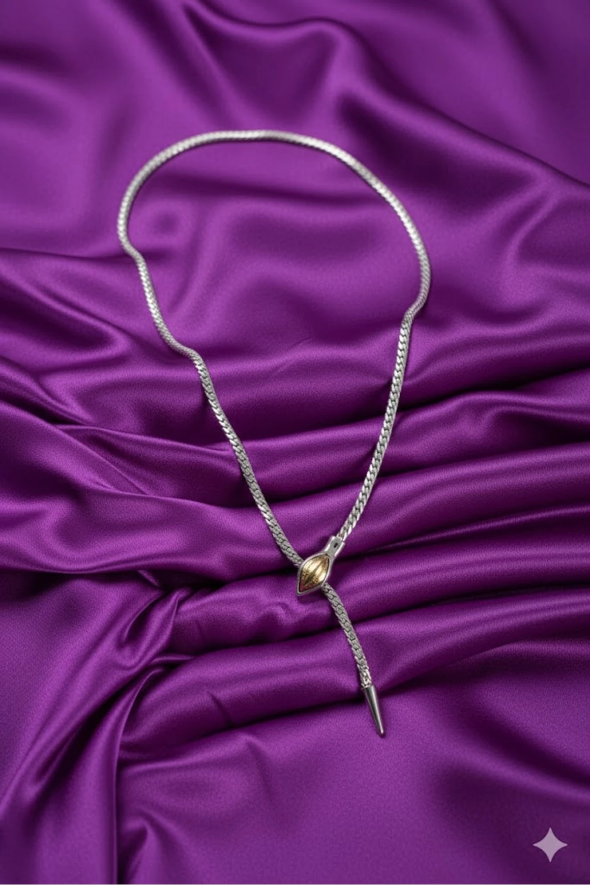 Pirinç Kadın Kolye Asansörlü Yılan Model Gümüş Renk 316L Kararmaz | Şık ve Dayanıklı Takı, Aksesuar