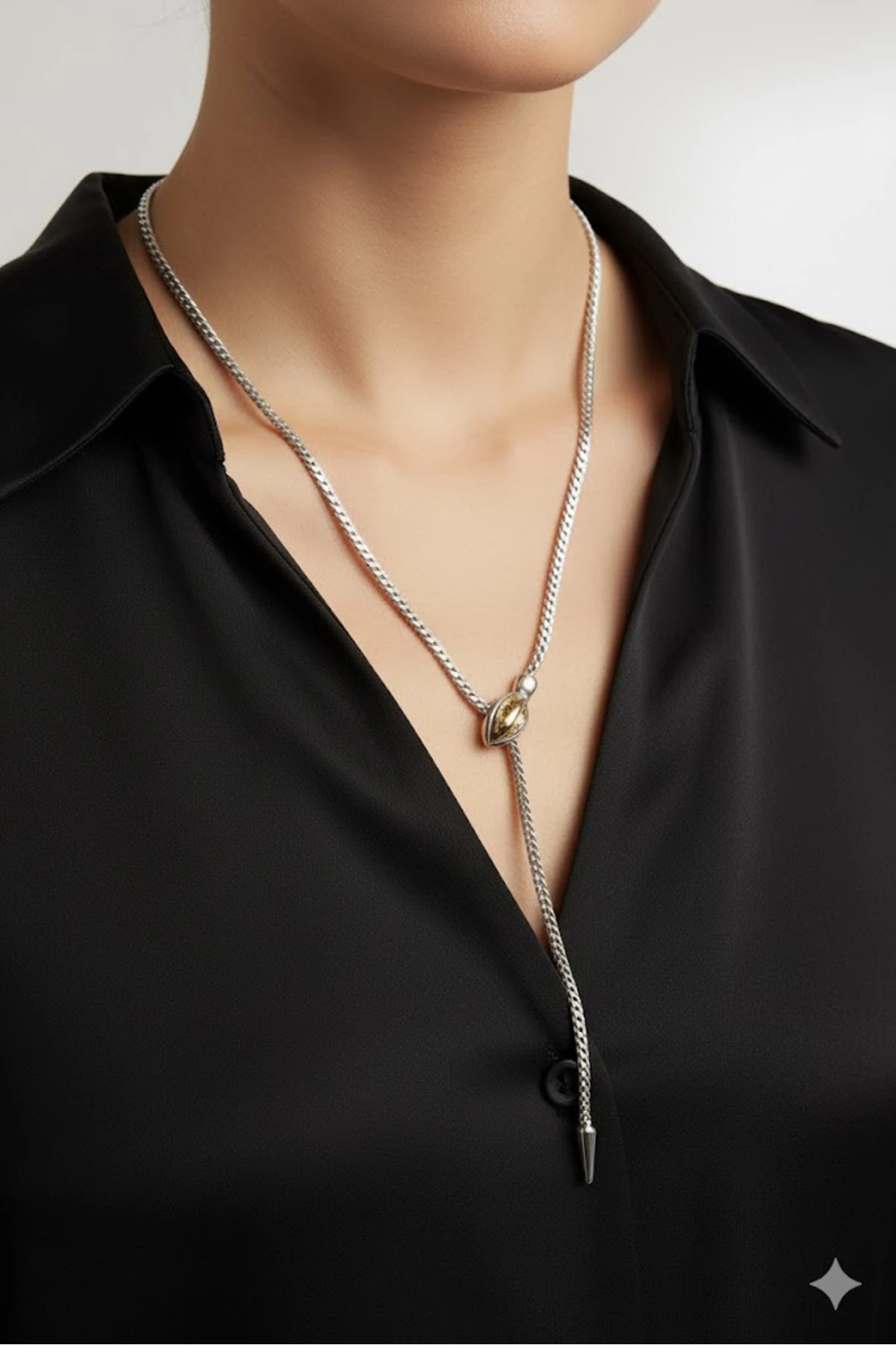 Pirinç Kadın Kolye Asansörlü Yılan Model Gümüş Renk 316L Kararmaz | Şık ve Dayanıklı Takı, Aksesuar