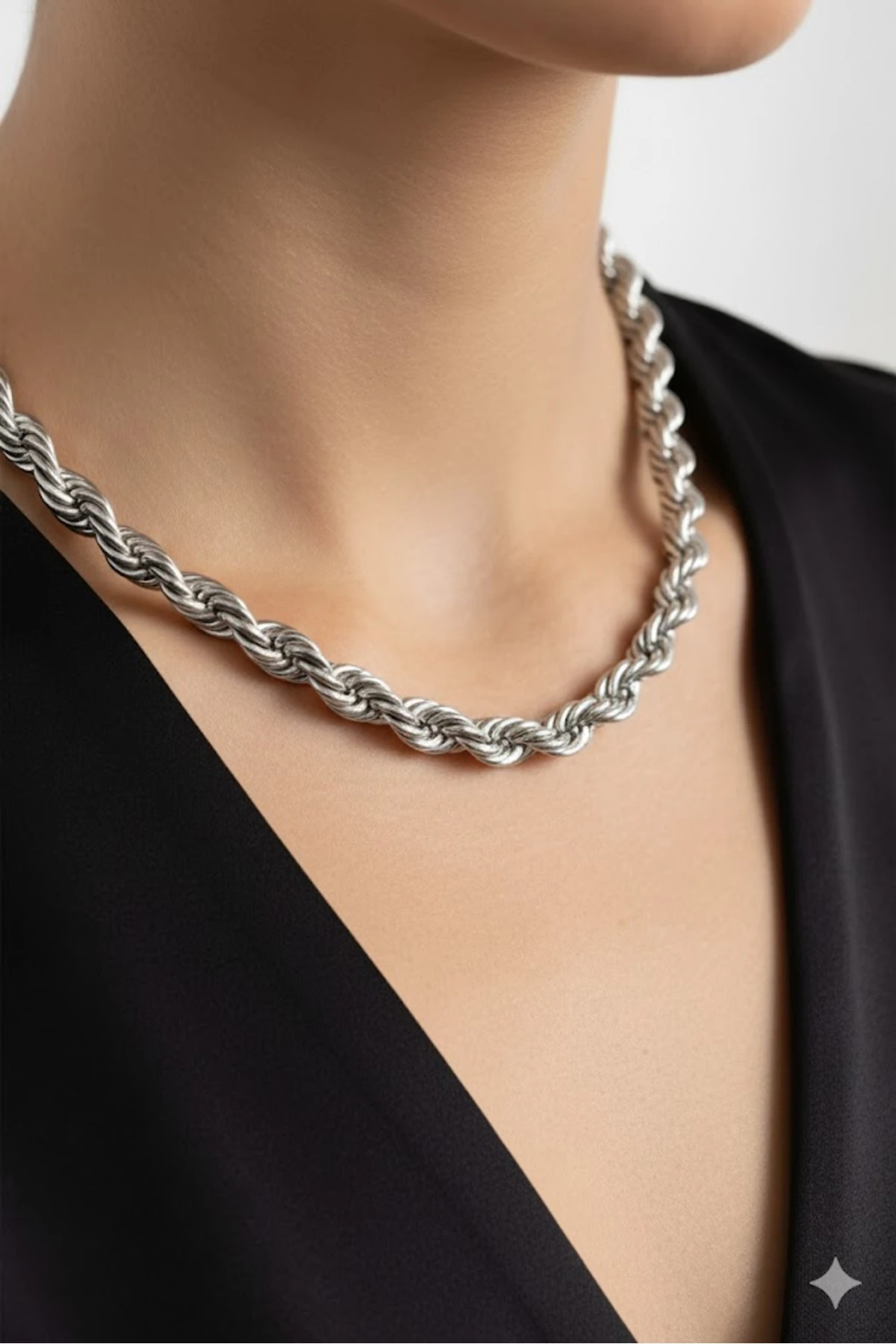 Çelik Kadın Kolye Gümüş Renk Burgu Model 45 cm 316L Kararmaz | Şık ve Dayanıklı Takı, Aksesuar