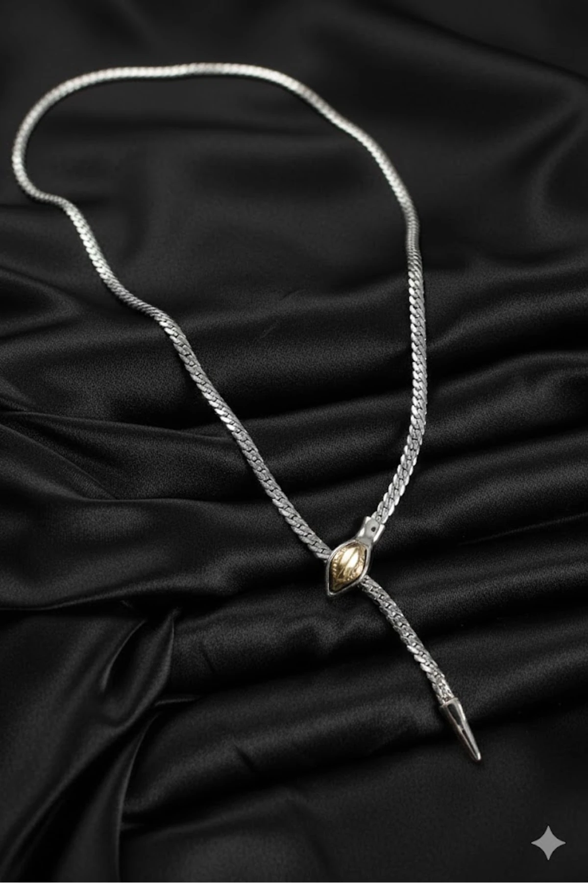 Pirinç Kadın Kolye Asansörlü Yılan Model Gümüş Renk 316L Kararmaz | Şık ve Dayanıklı Takı, Aksesuar