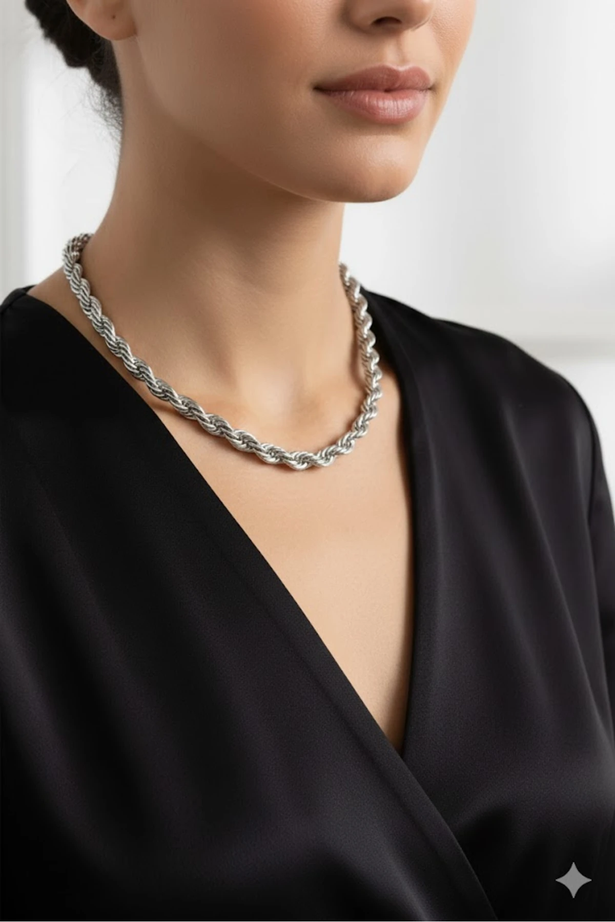 Çelik Kadın Kolye Gümüş Renk Burgu Model 45 cm 316L Kararmaz | Şık ve Dayanıklı Takı, Aksesuar