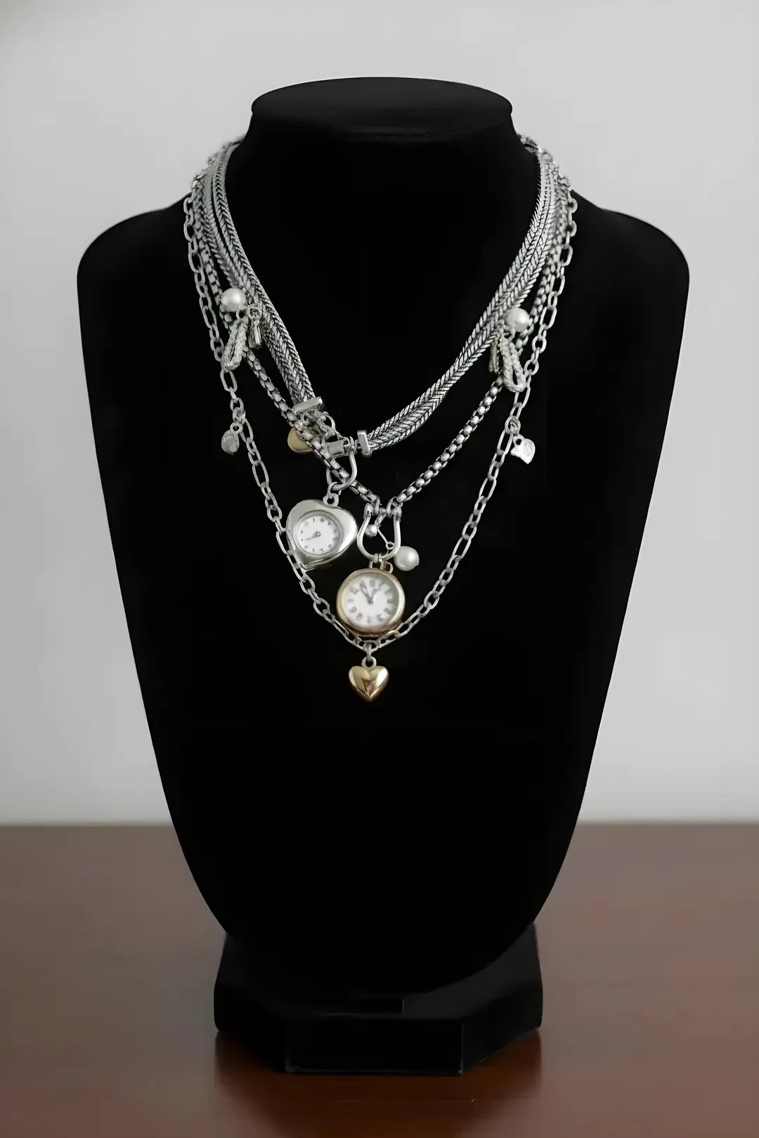 Otantik Gümüş Renk Kadın Pirinç Kolye Kombini Kararmaz | Şık ve Dayanıklı Takı, Aksesuar