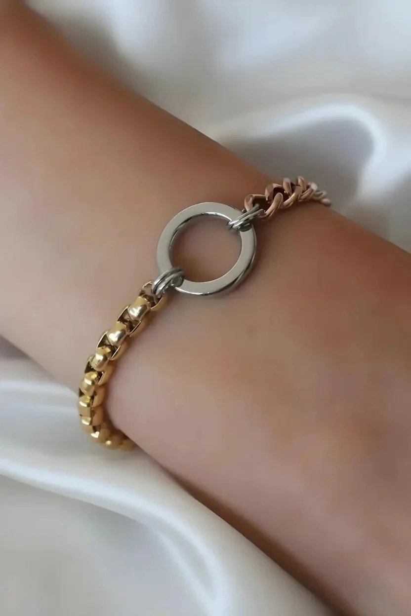 Çelik Kadın Bileklik Karışık Renk 316L Kararmaz | Şık ve Dayanıklı Takı, Aksesuar