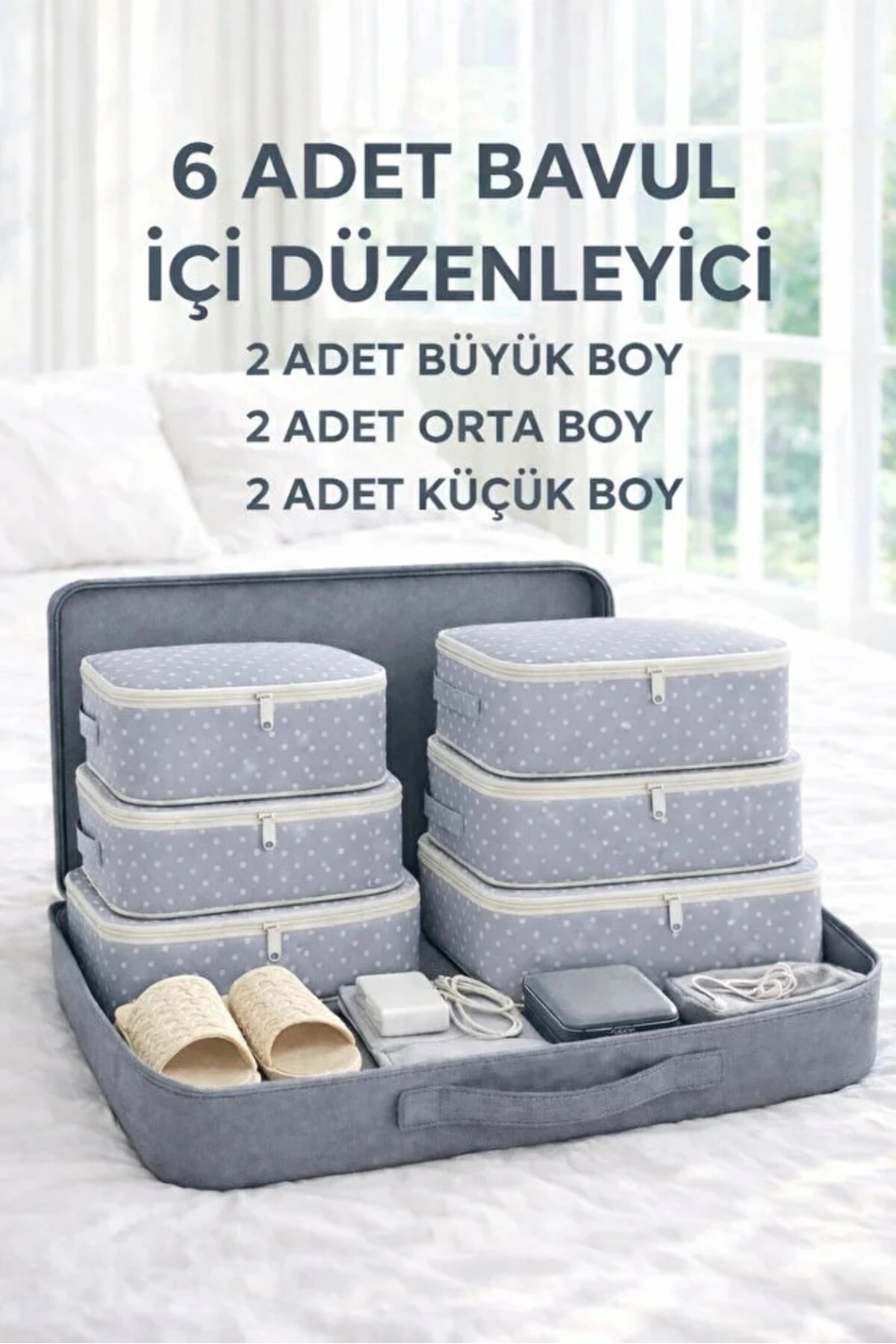 6'lı Seyahat Bavul Organizer Filesiz Hurç Seti – Hurç ve Çanta Takımı