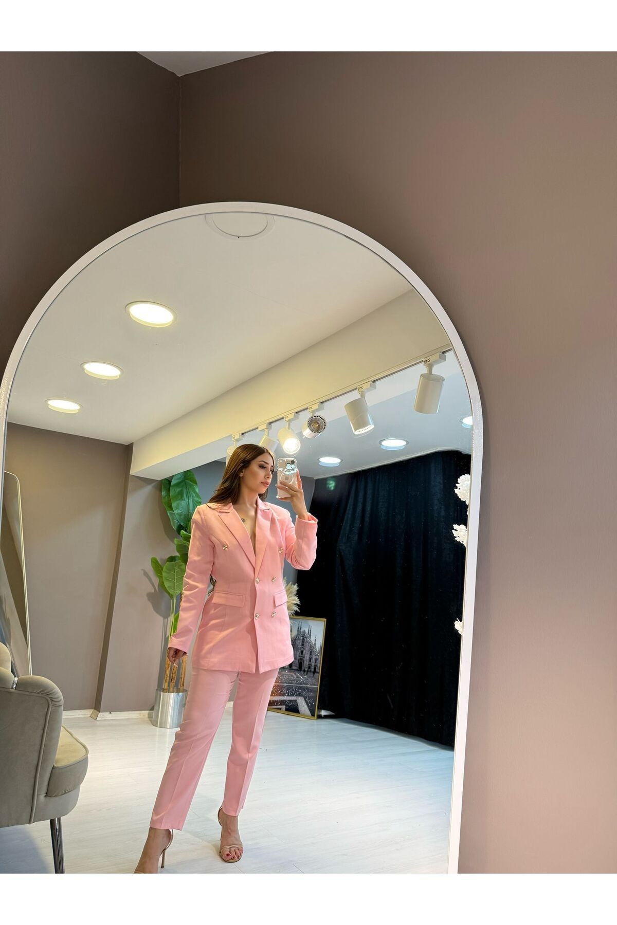 Blazer Ceketli 2'li Pudra Takım