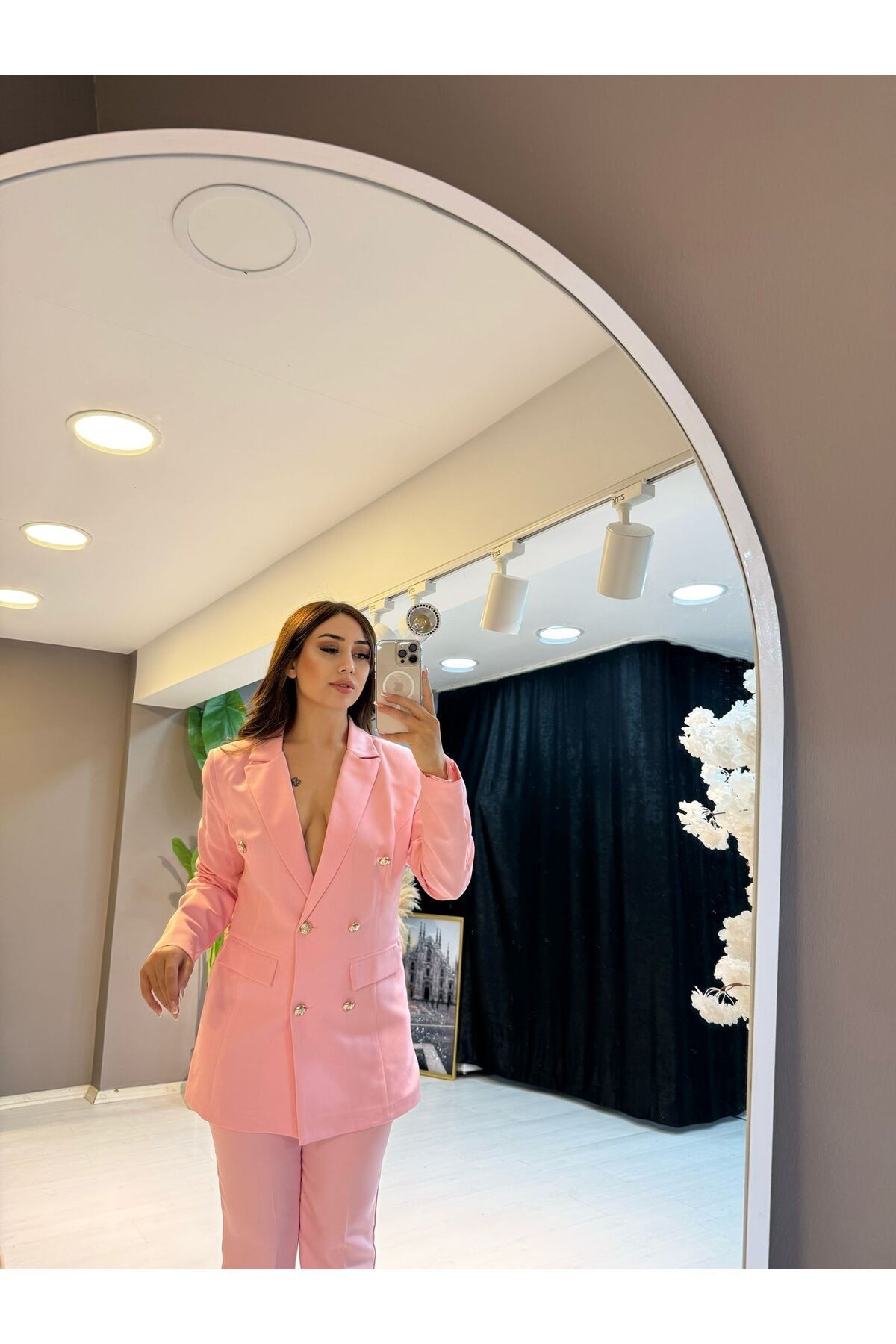 Blazer Ceketli 2'li Pudra Takım