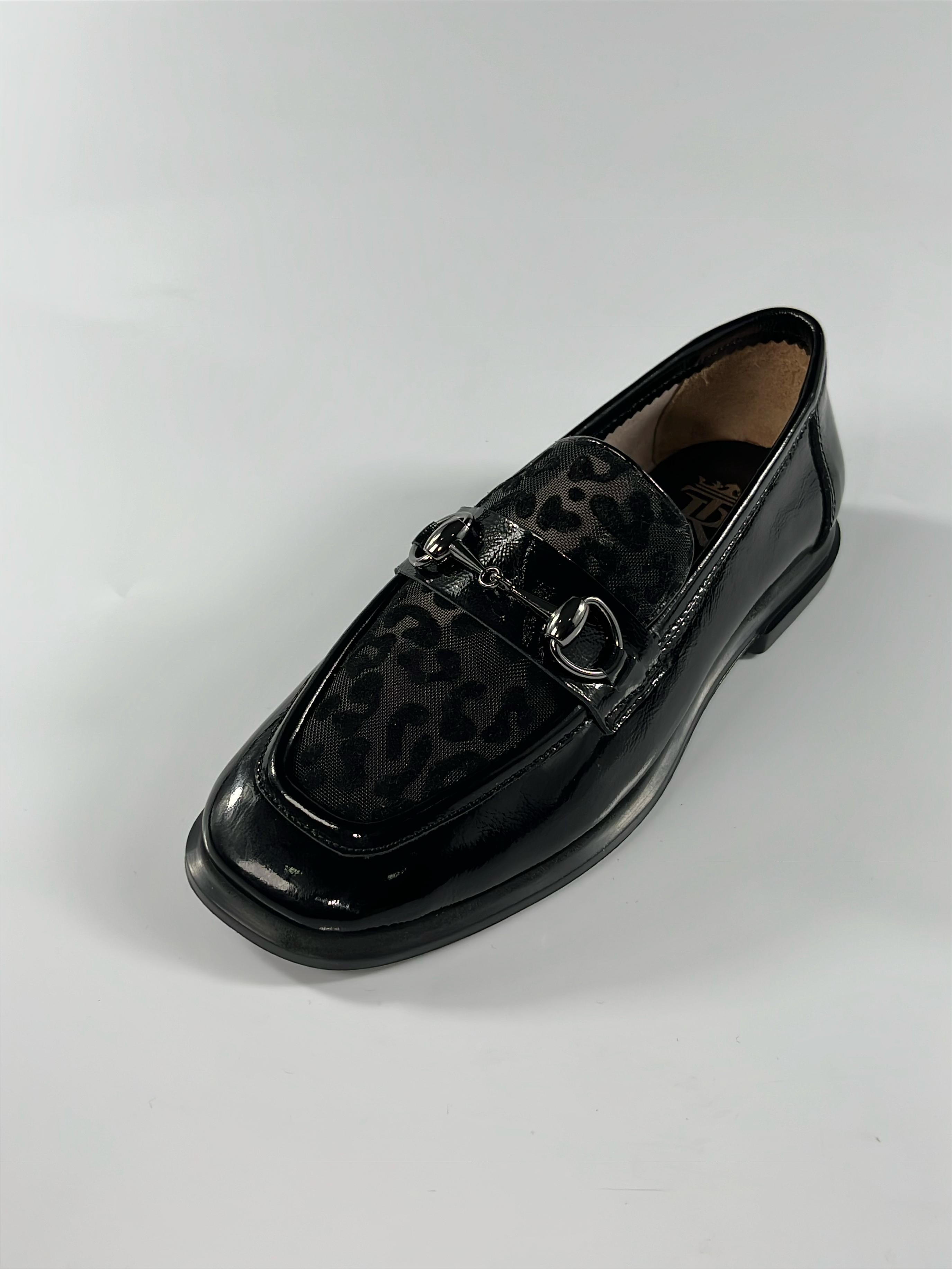 Black Rugan Leopar Loafer