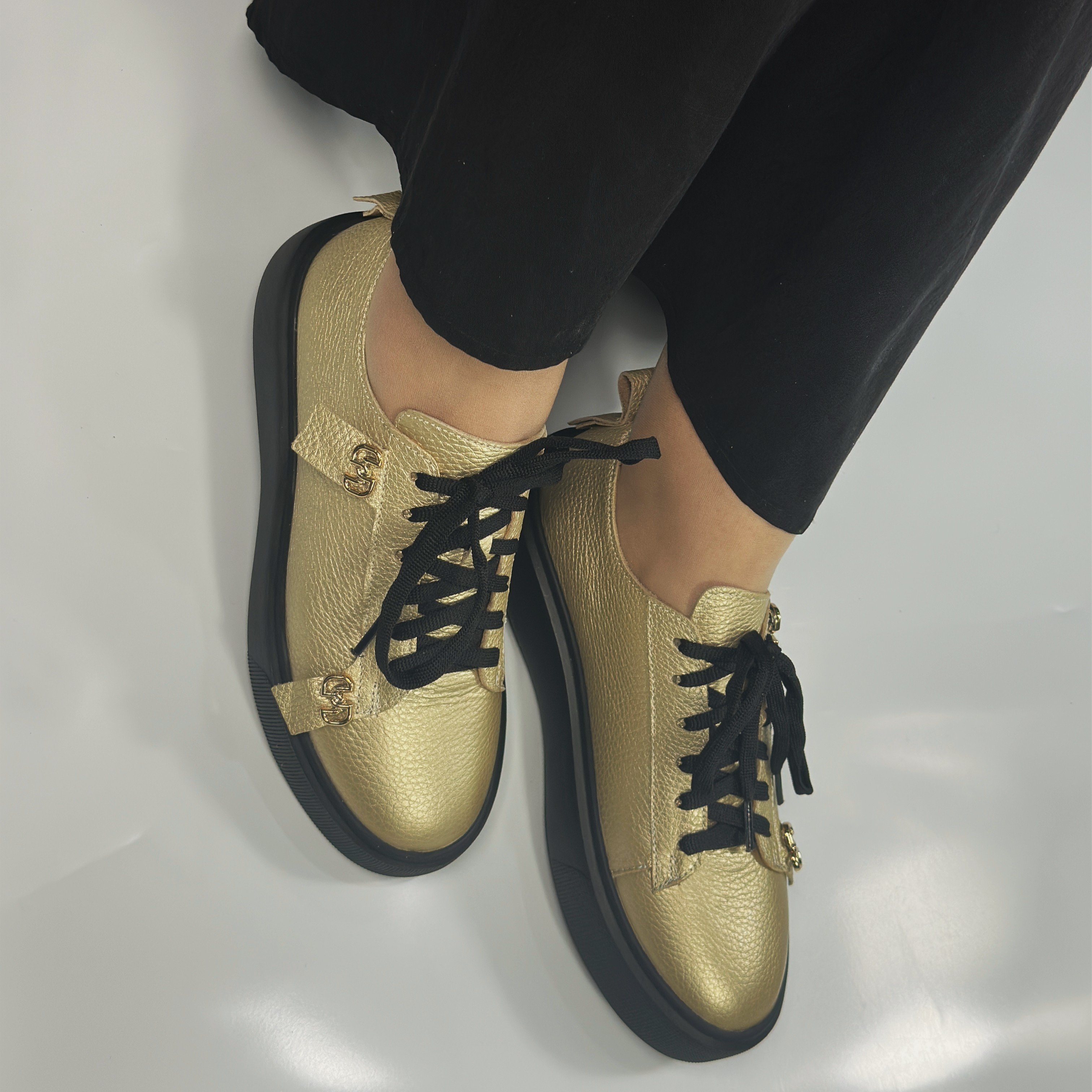 Metallic Gold Sneaker