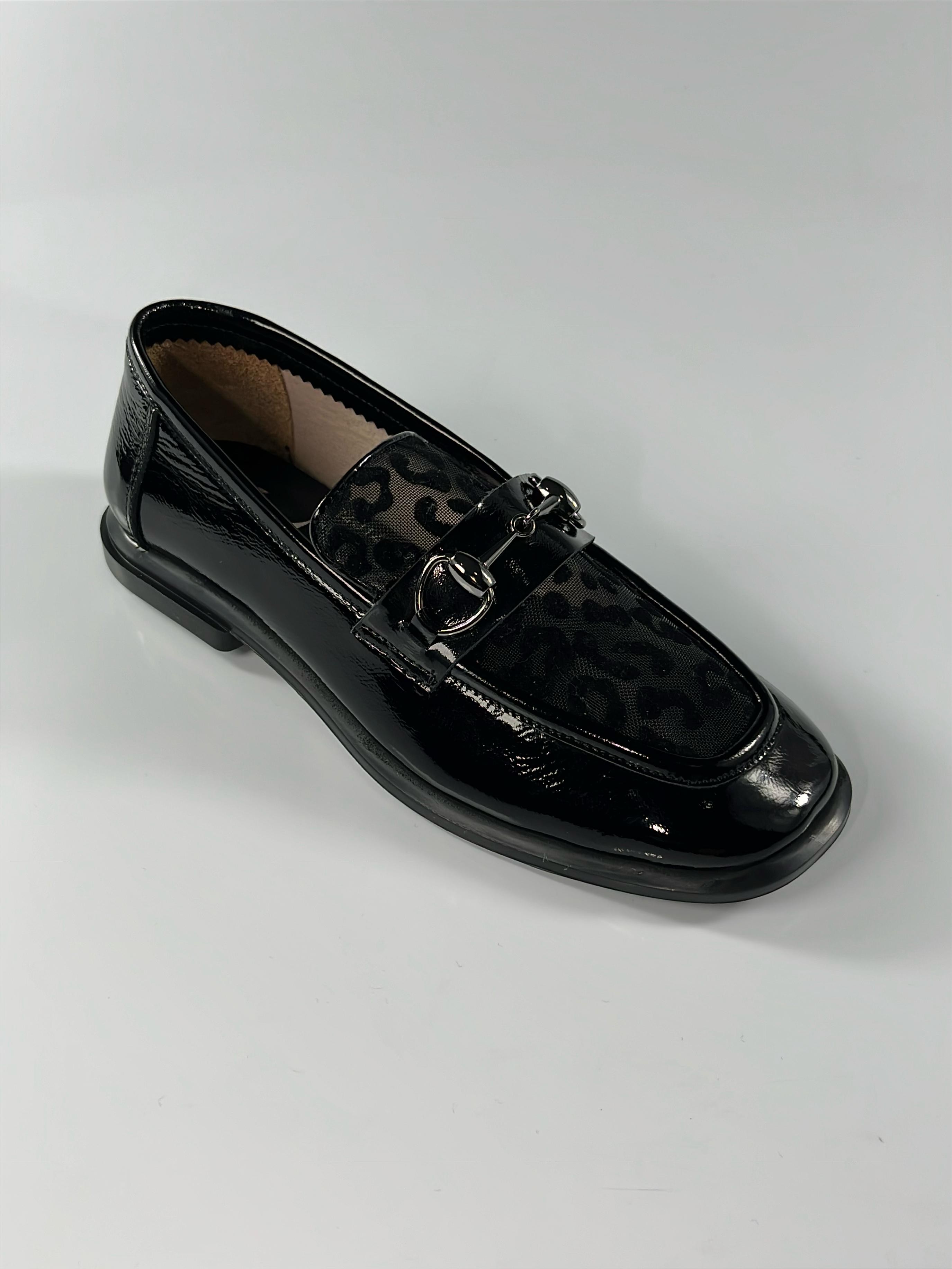 Black Rugan Leopar Loafer