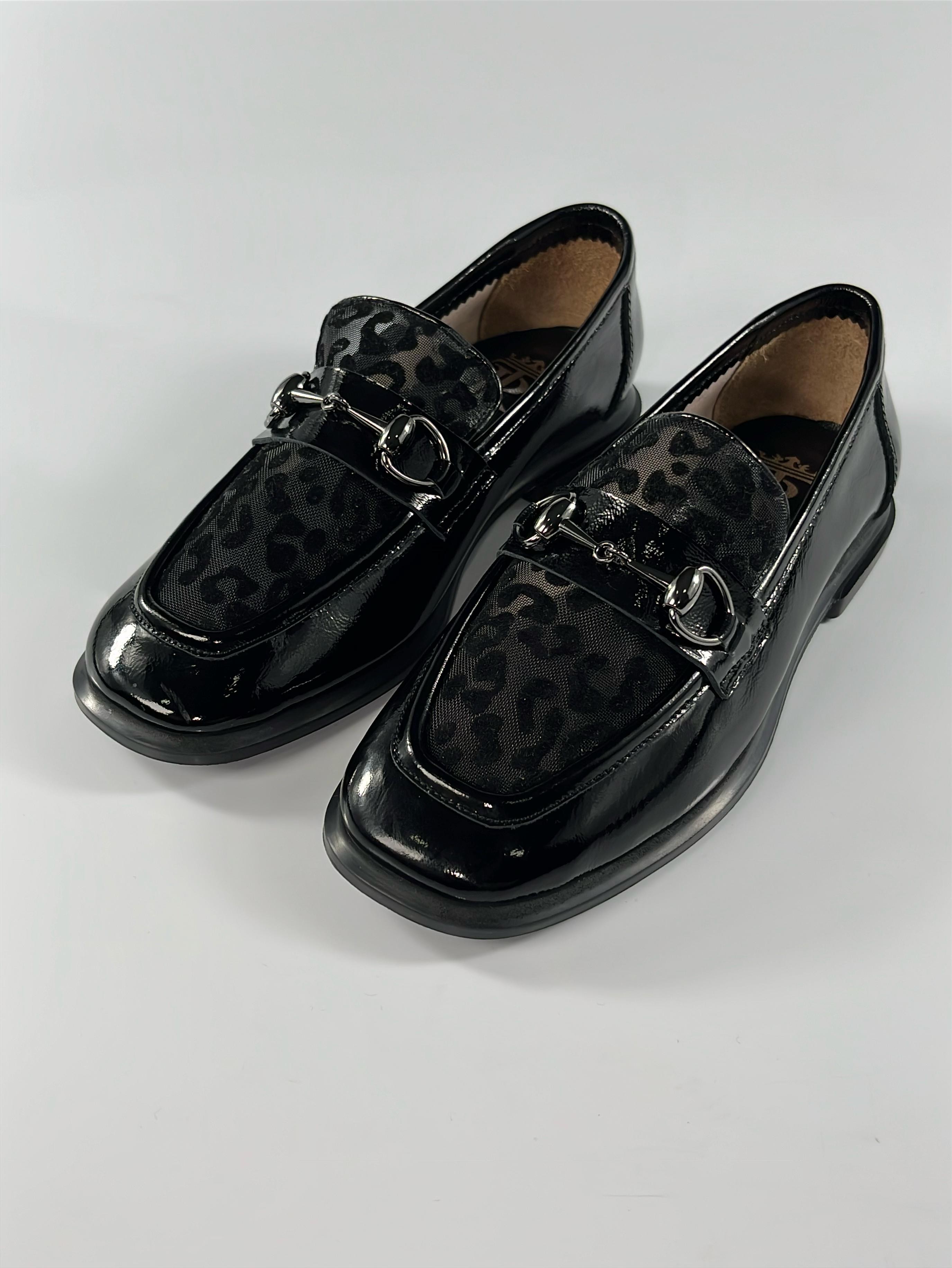 Black Rugan Leopar Loafer