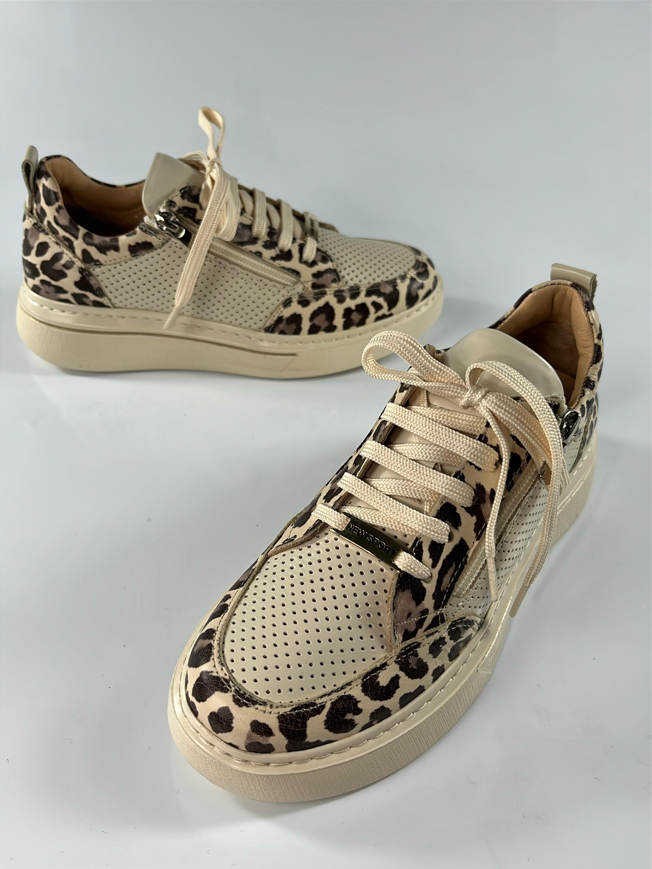 Bej Leopar Sneaker